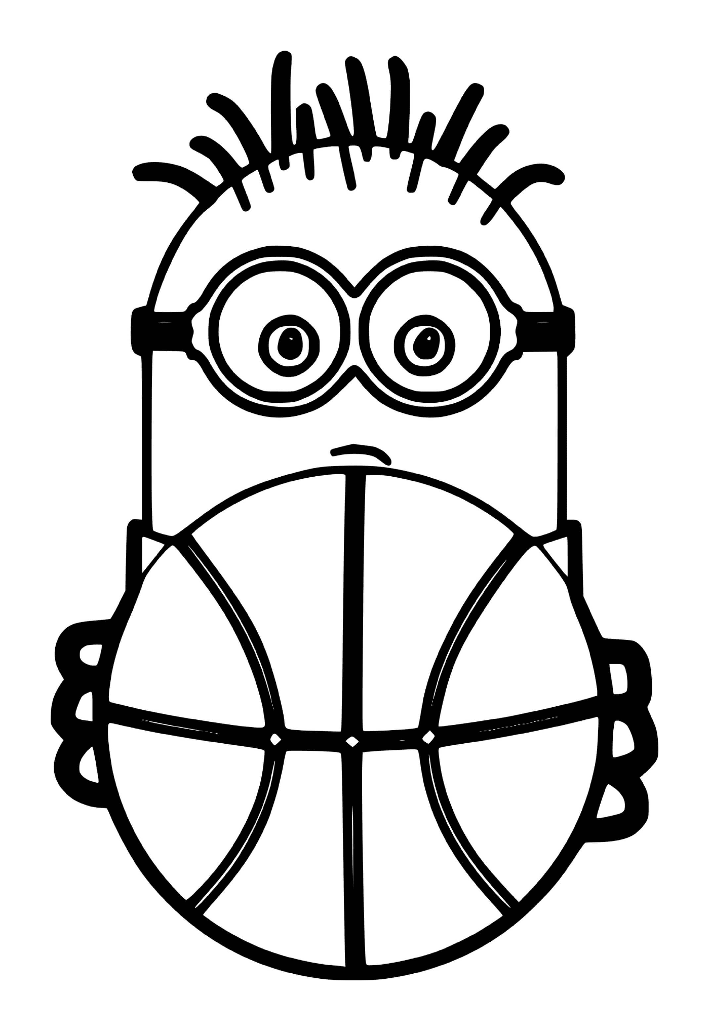 coloriage Minion Holds a Basketball