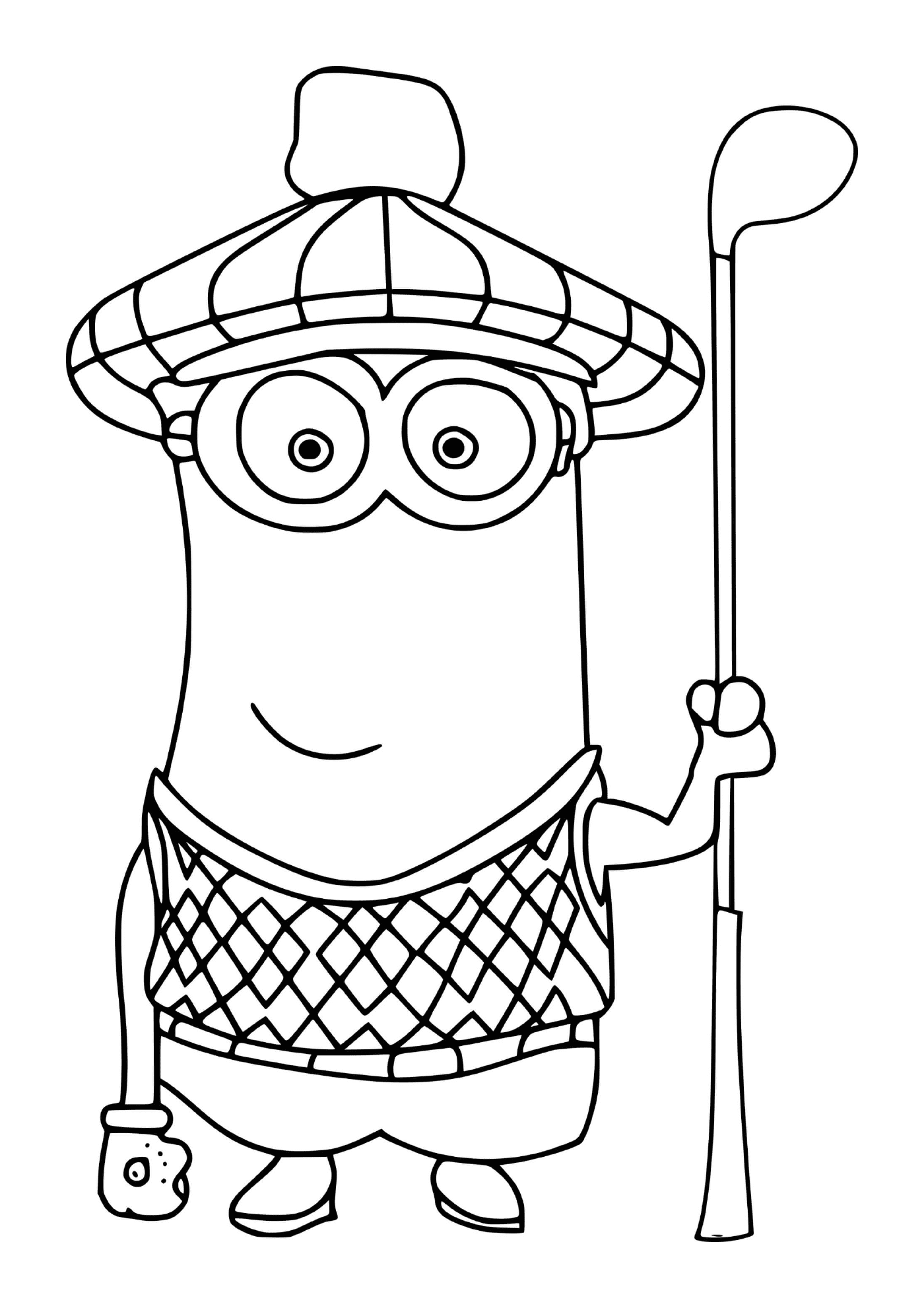 coloriage Kevin Holds a Golf Club