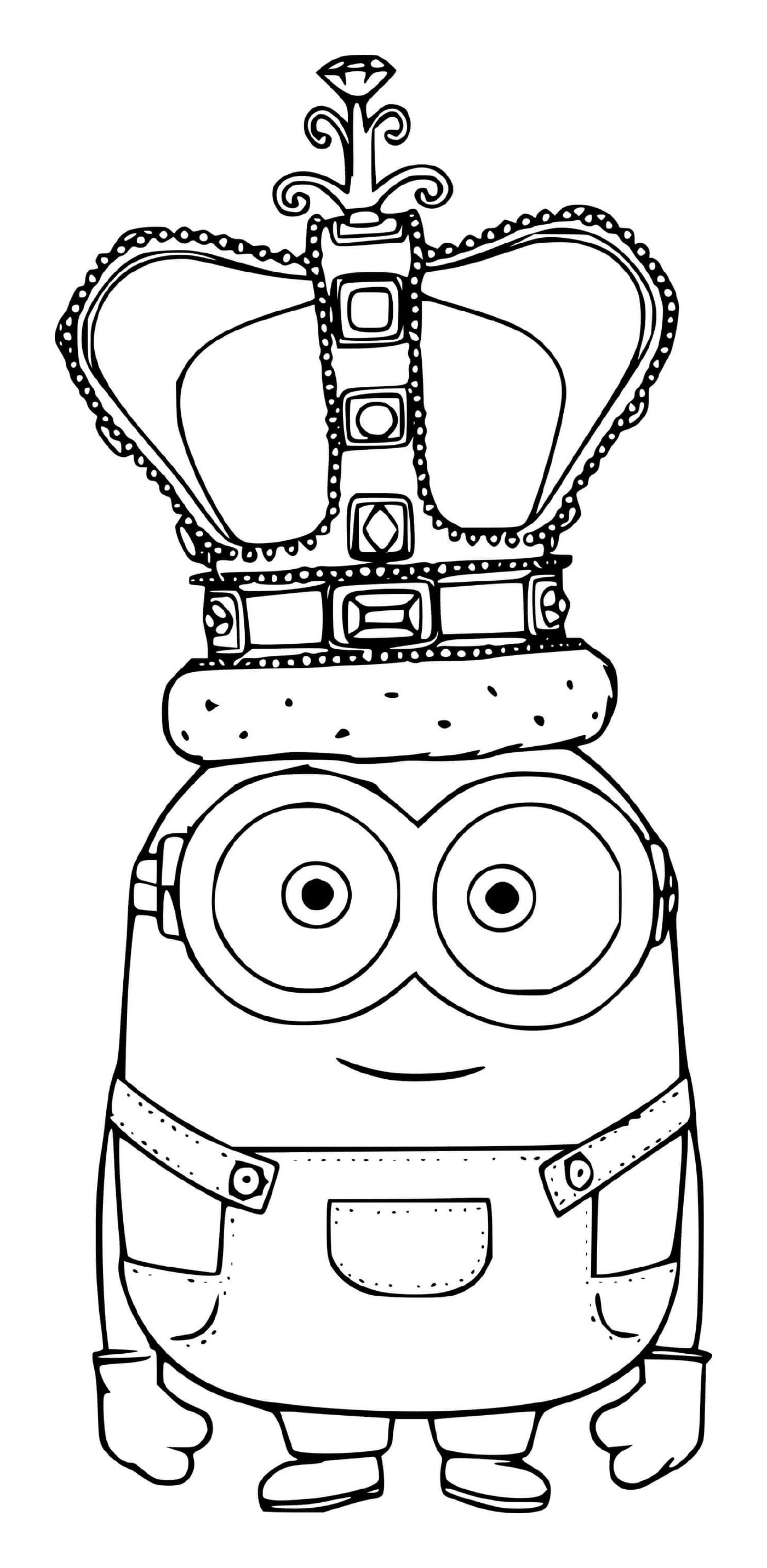 coloriage Bob Minion with the Crown
