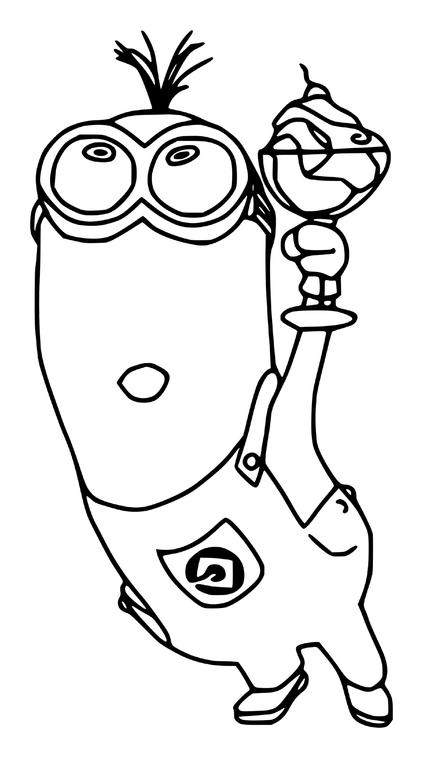 coloriage Kevin Minion Holds an Ice Cream