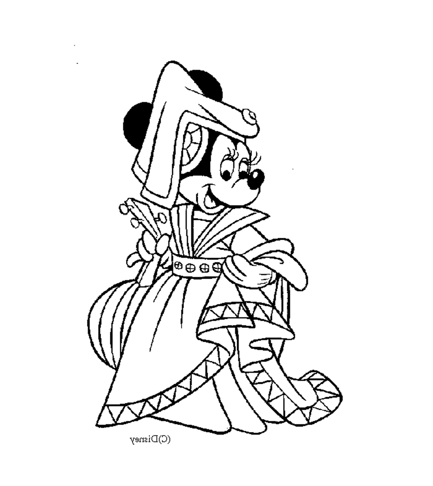 coloriage dessin de Minnie en princesse