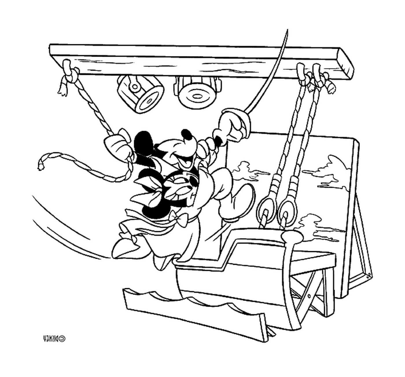 coloriage Mickey et Minniefont du cinema