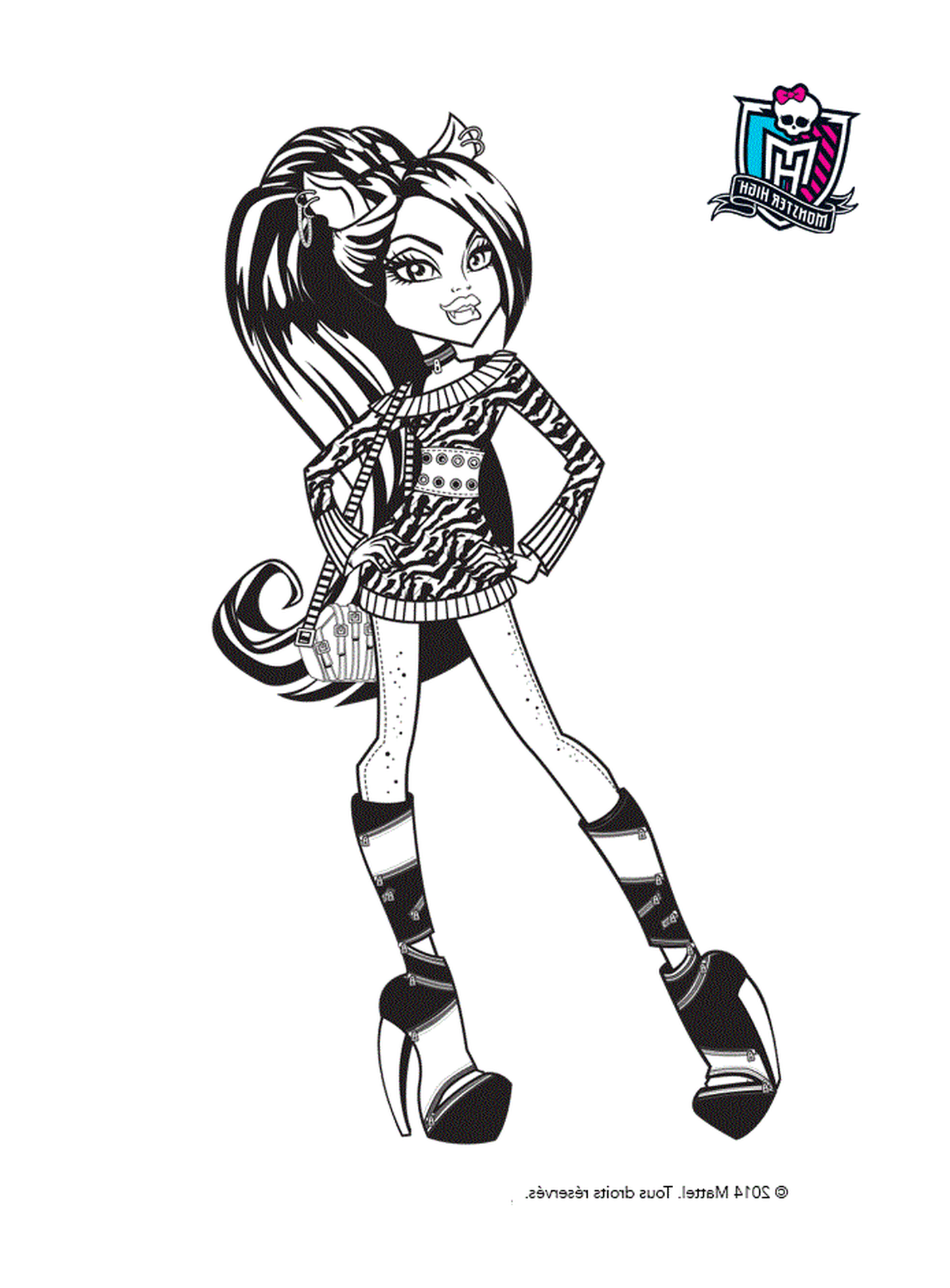 coloriage monster high clawdeen wolf cheveux attaches