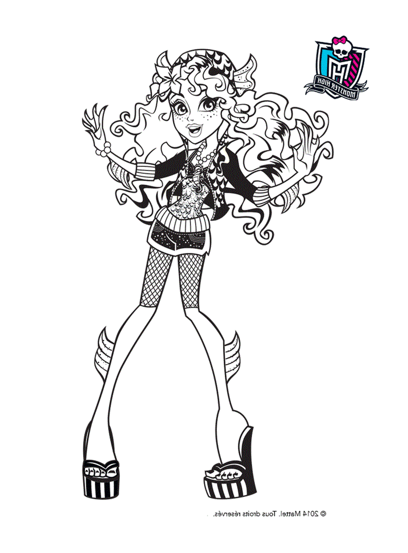 coloriage monster high lagoona blue belle tenue