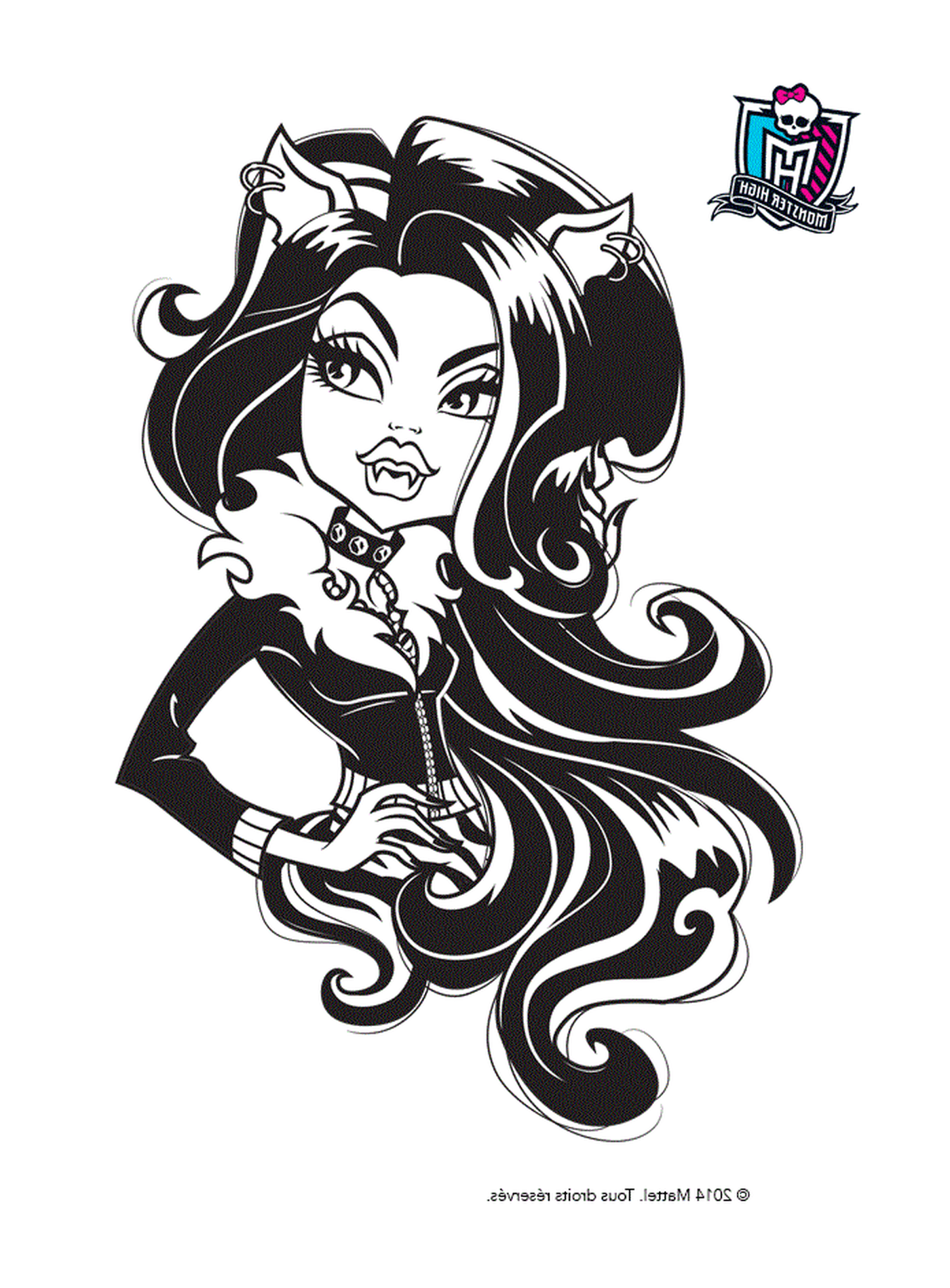 coloriage monster high clawdeen wolf gros plan