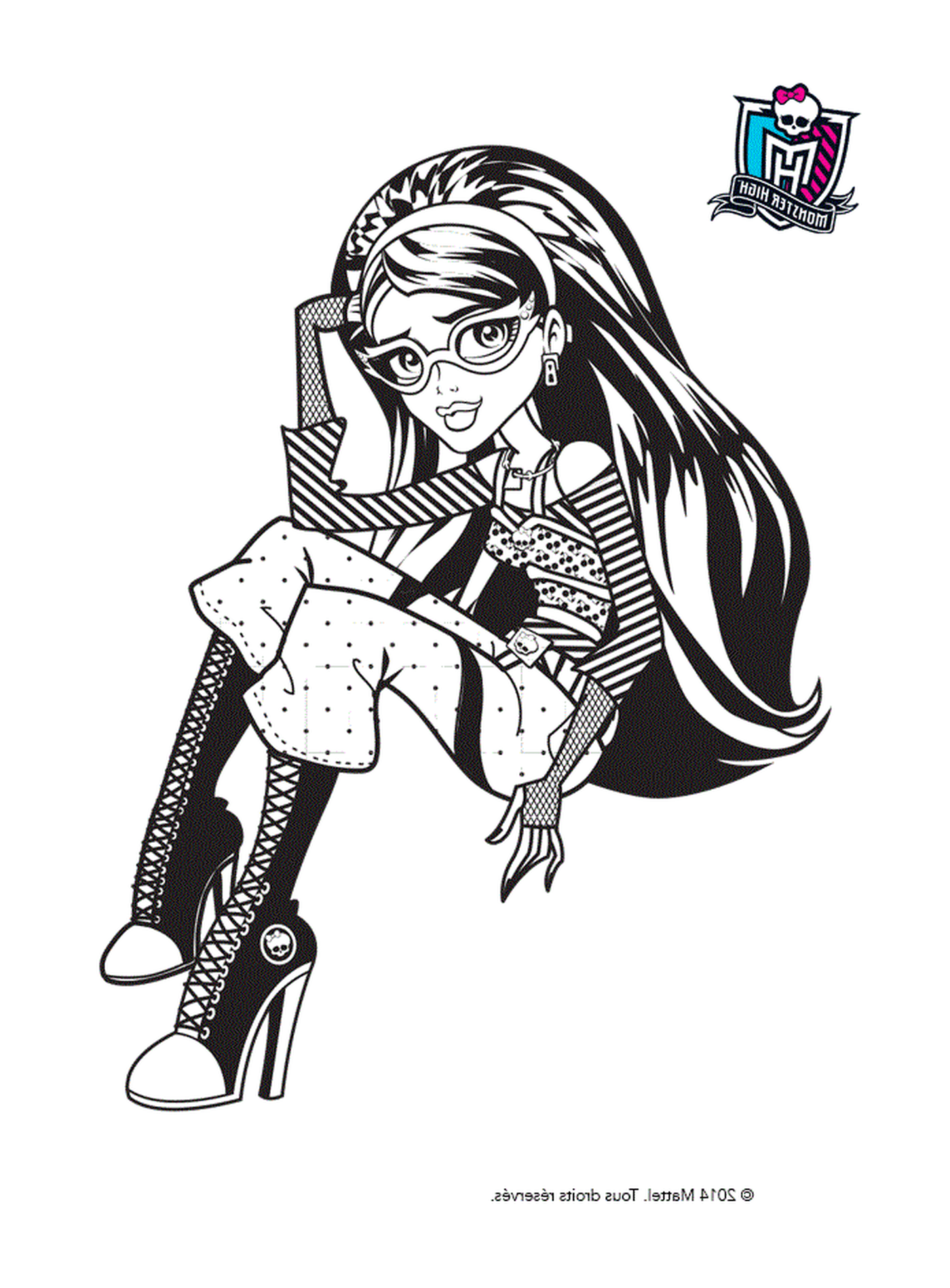 coloriage monster high ghoulia yelps assise