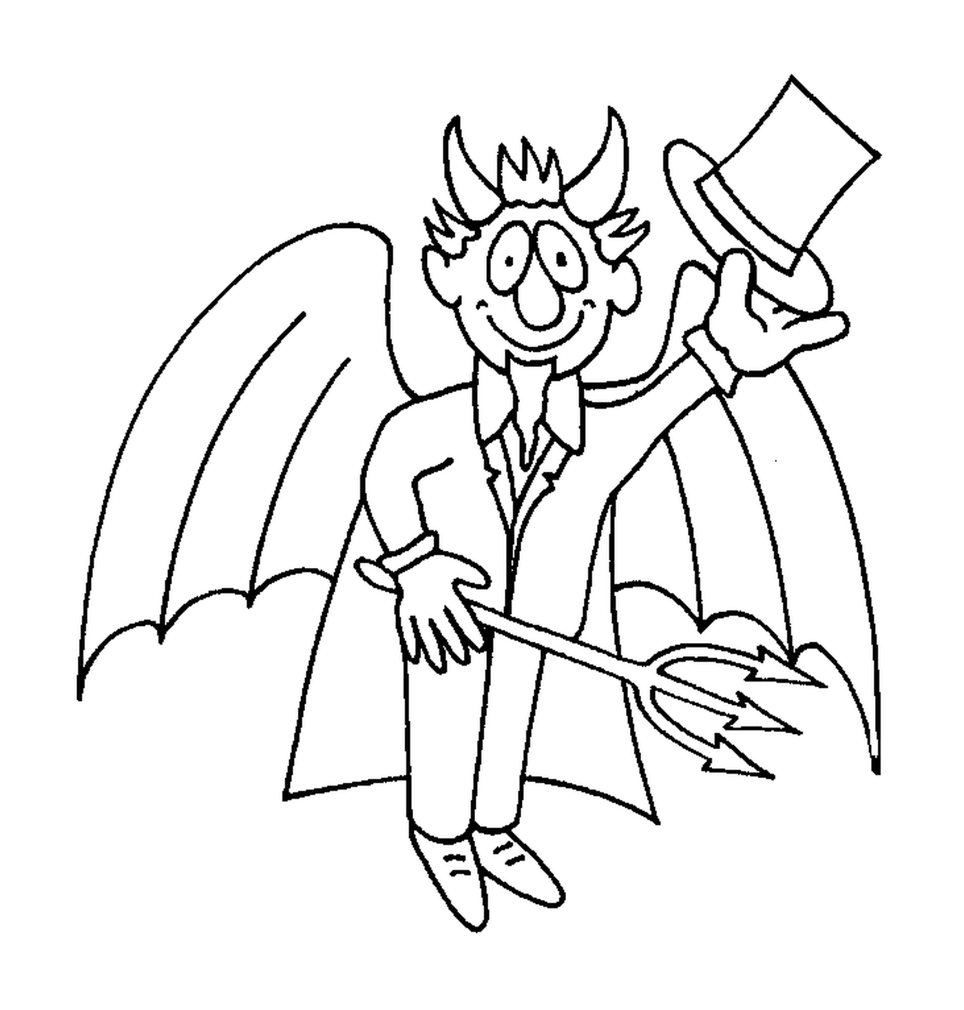 un demon avec des ailes et une fourche
