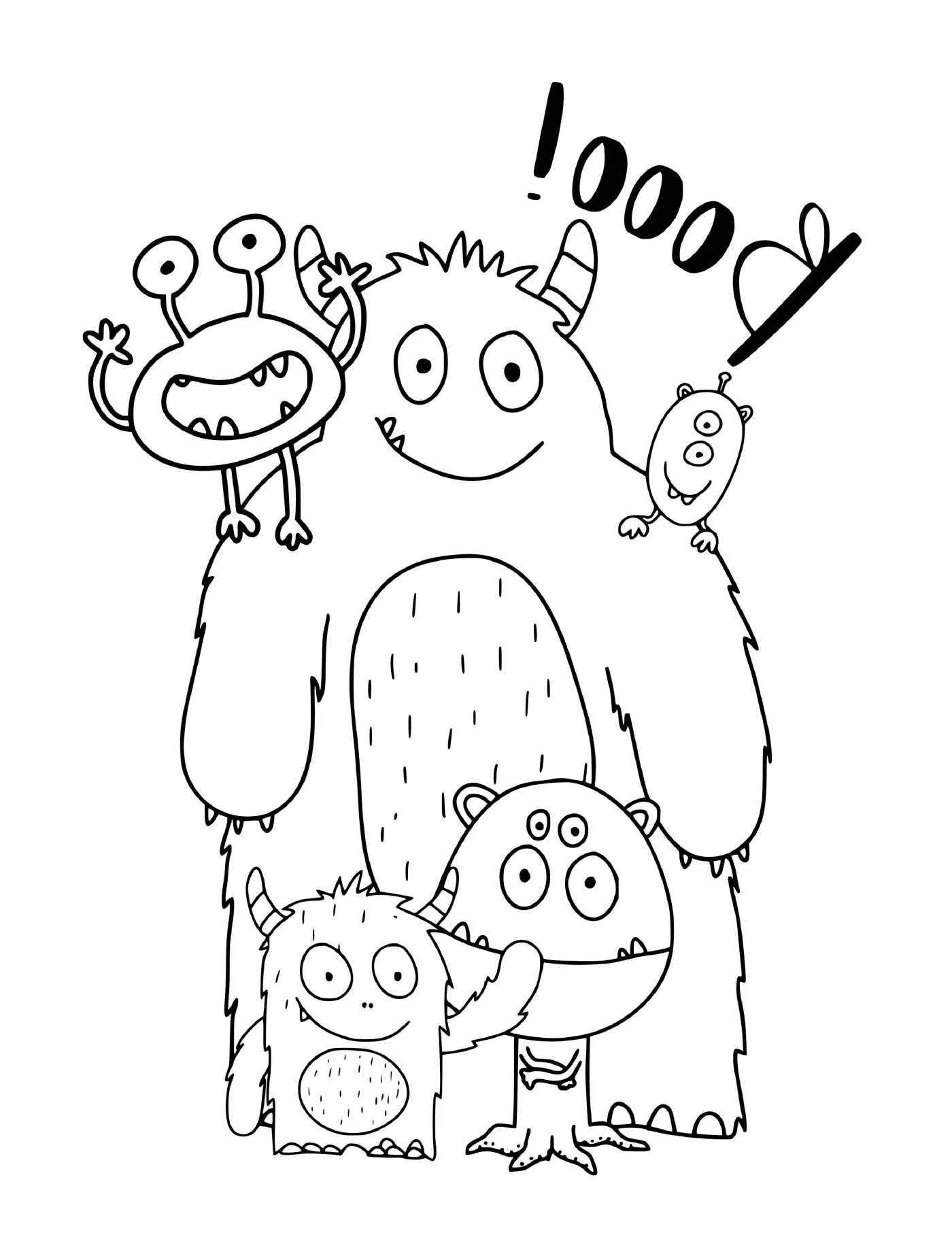 coloriage une famille de monstres