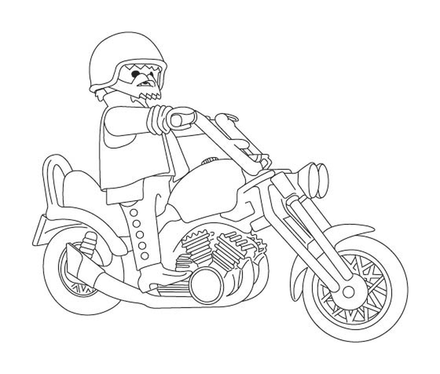 coloriage playmobil moto