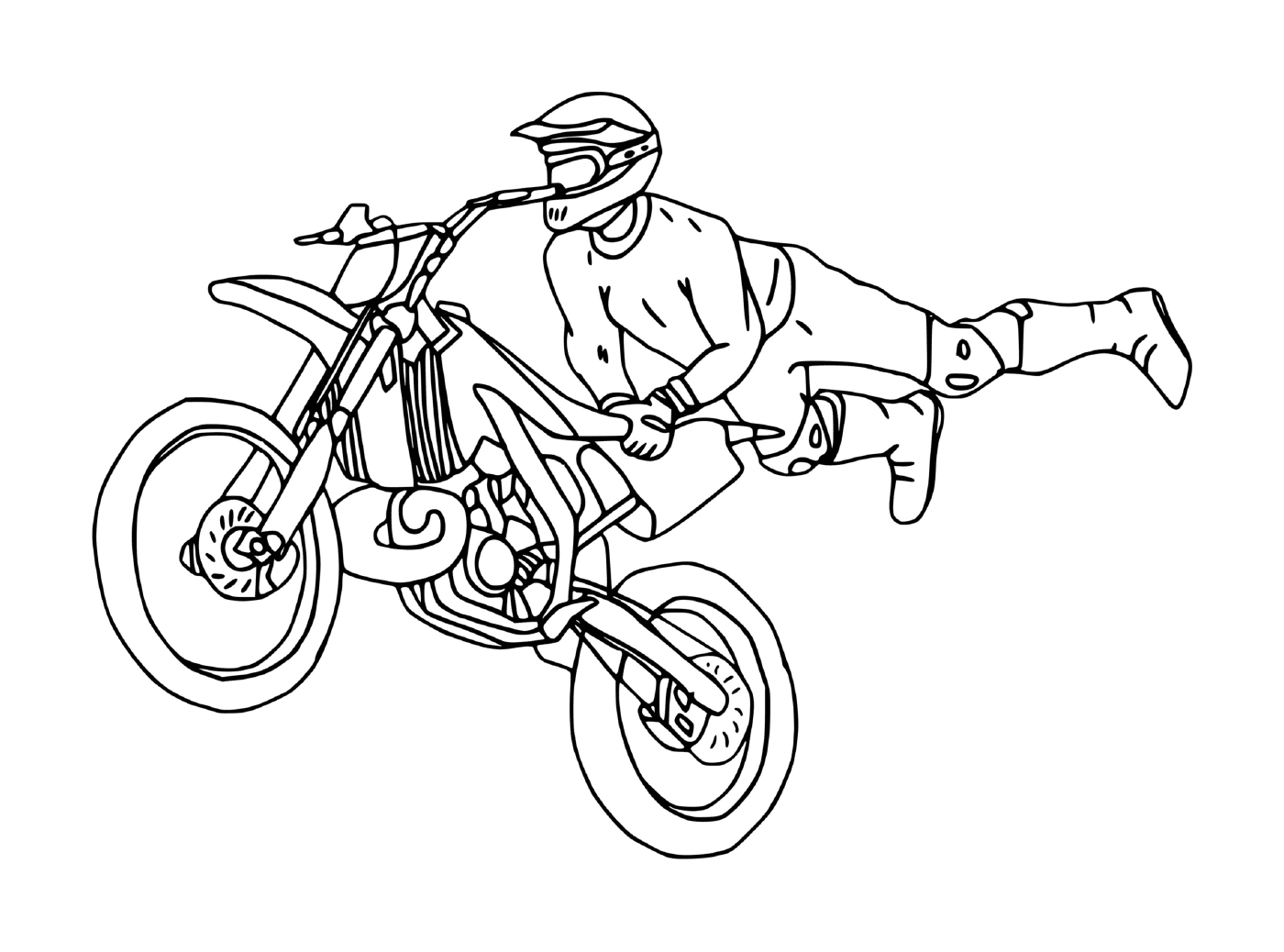 coloriage moto cross de style libre