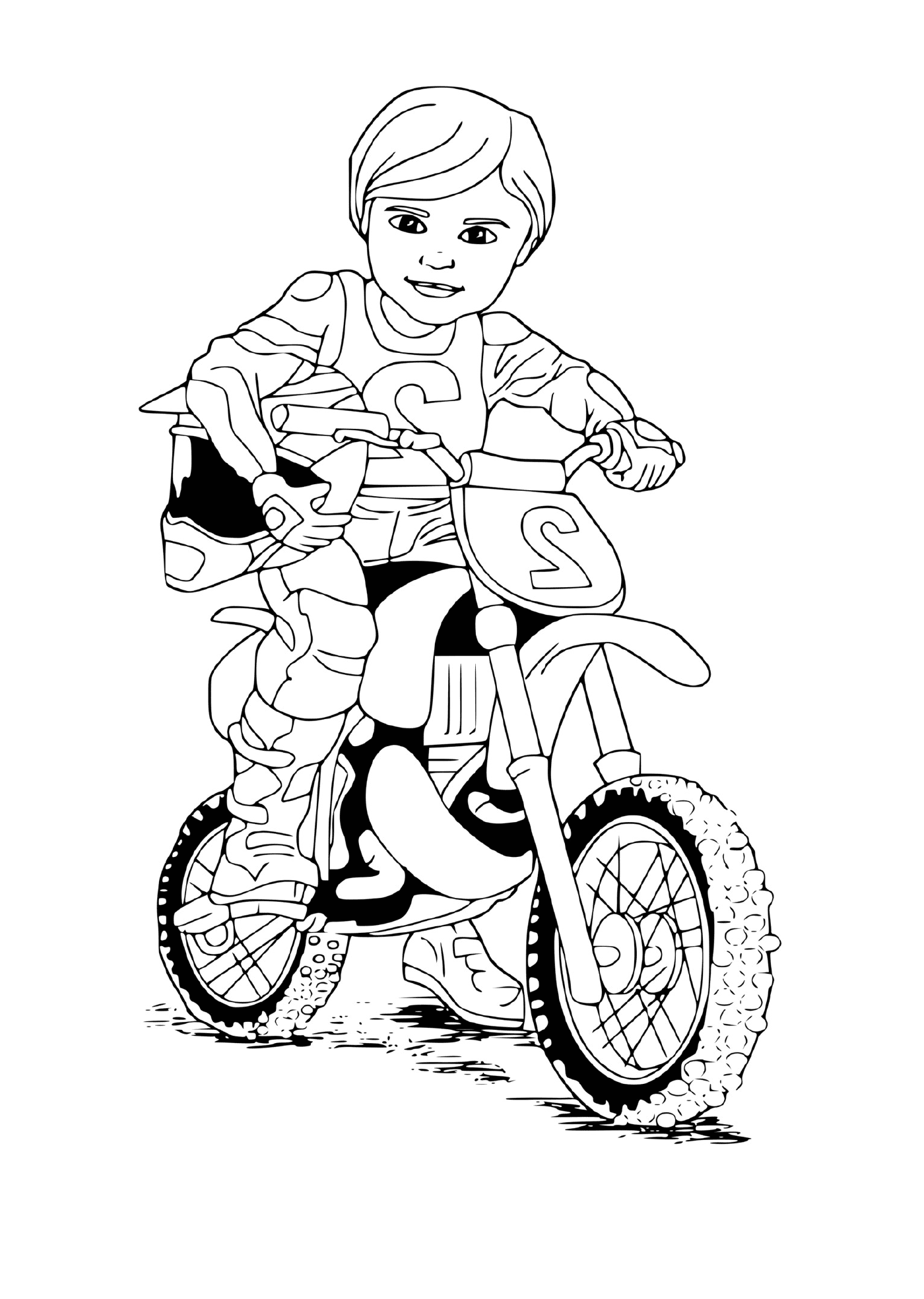 coloriage moto cross enfant