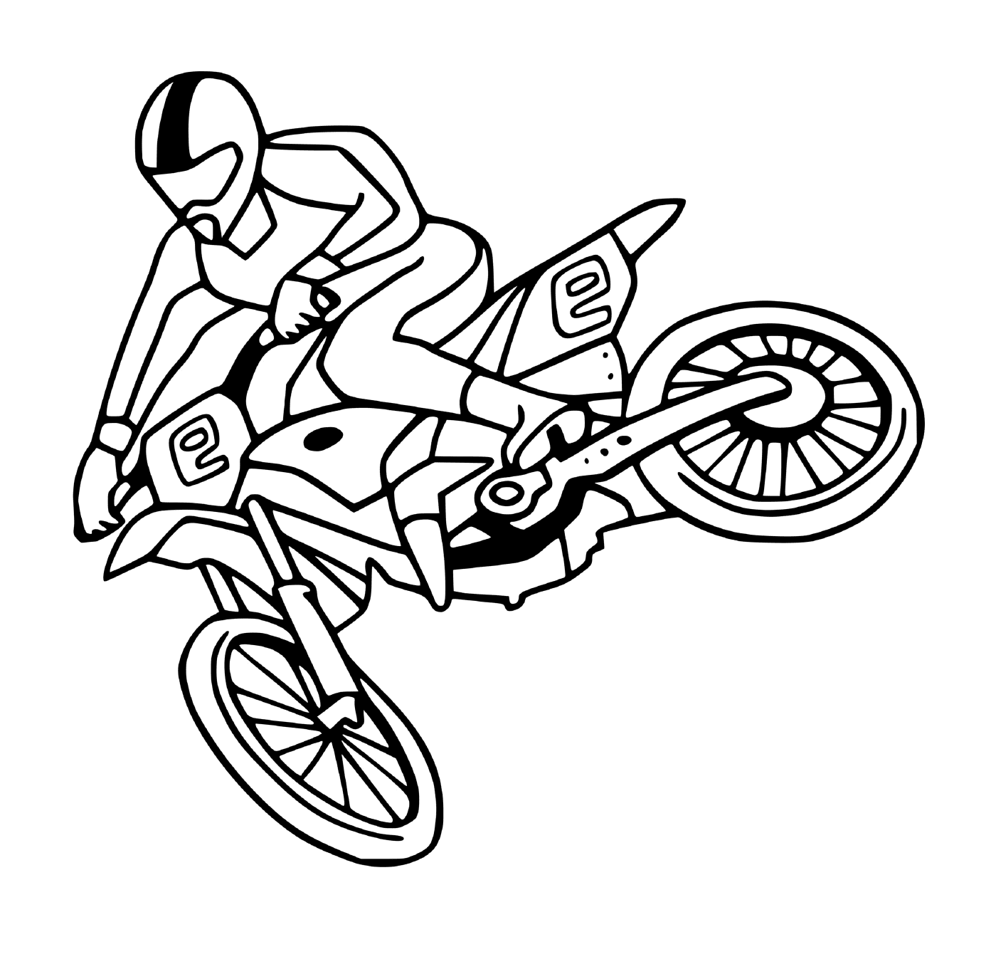 coloriage moto cross course rapide