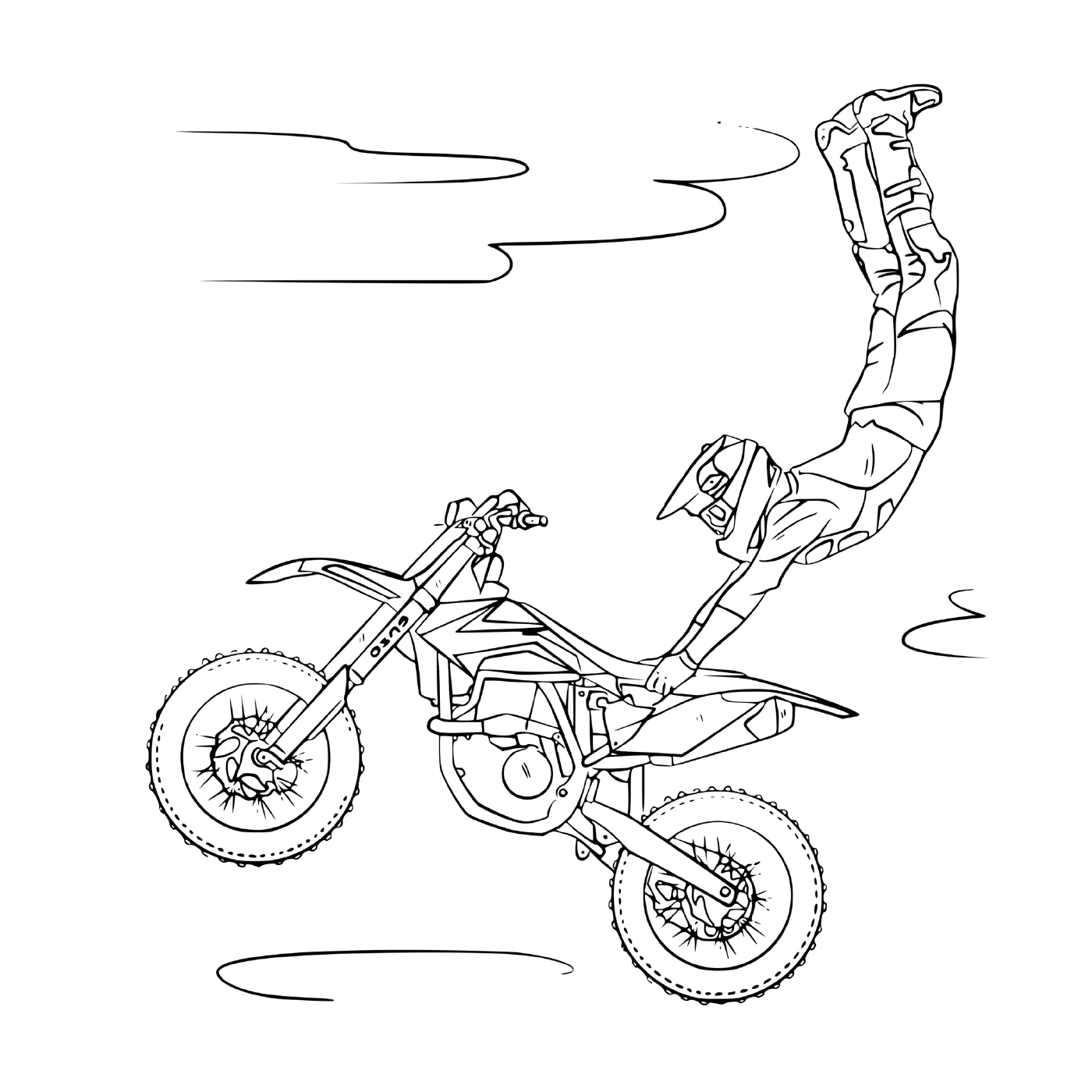 coloriage moto cross motorcycles grand saut