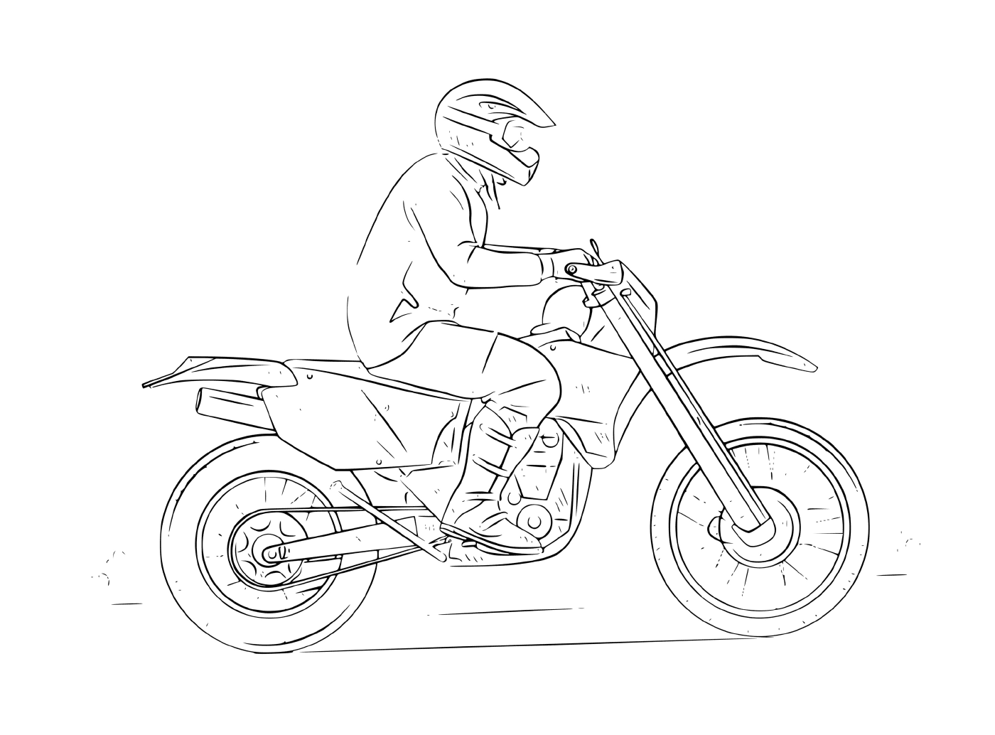coloriage moto cross conducteur se pratique