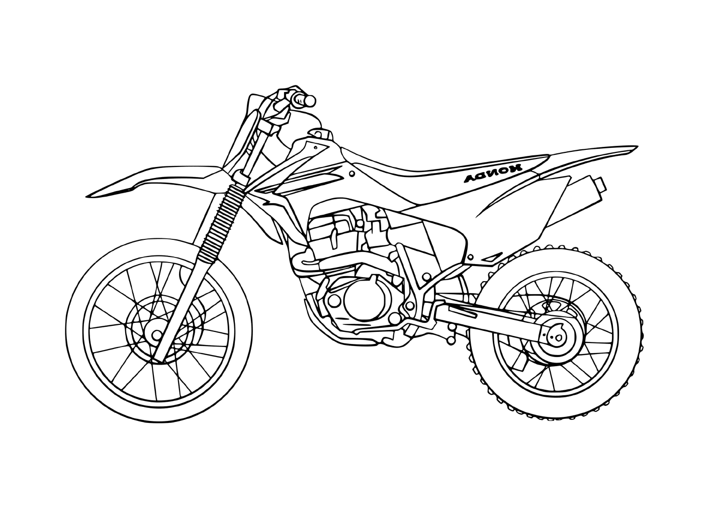 coloriage moto cross tout terrain honda