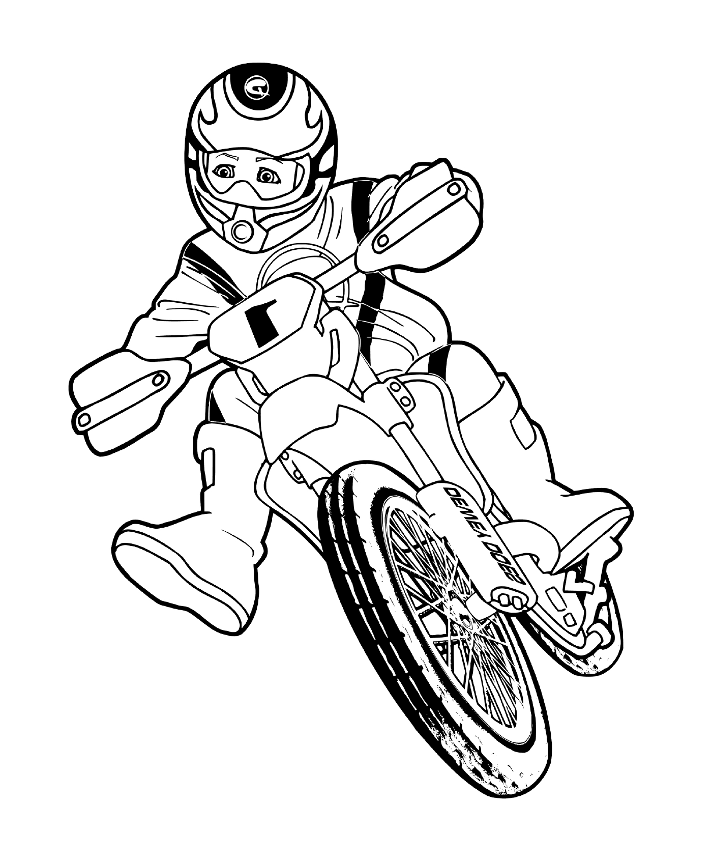 coloriage moto cross bike kids