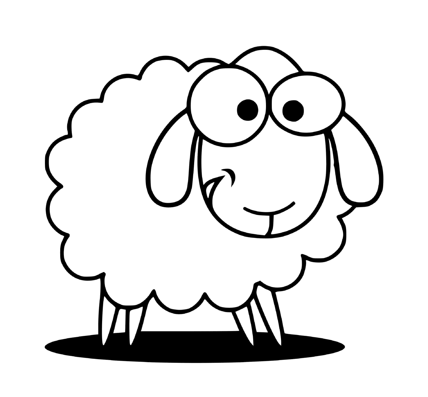 coloriage mouton rigolo avec le sourire