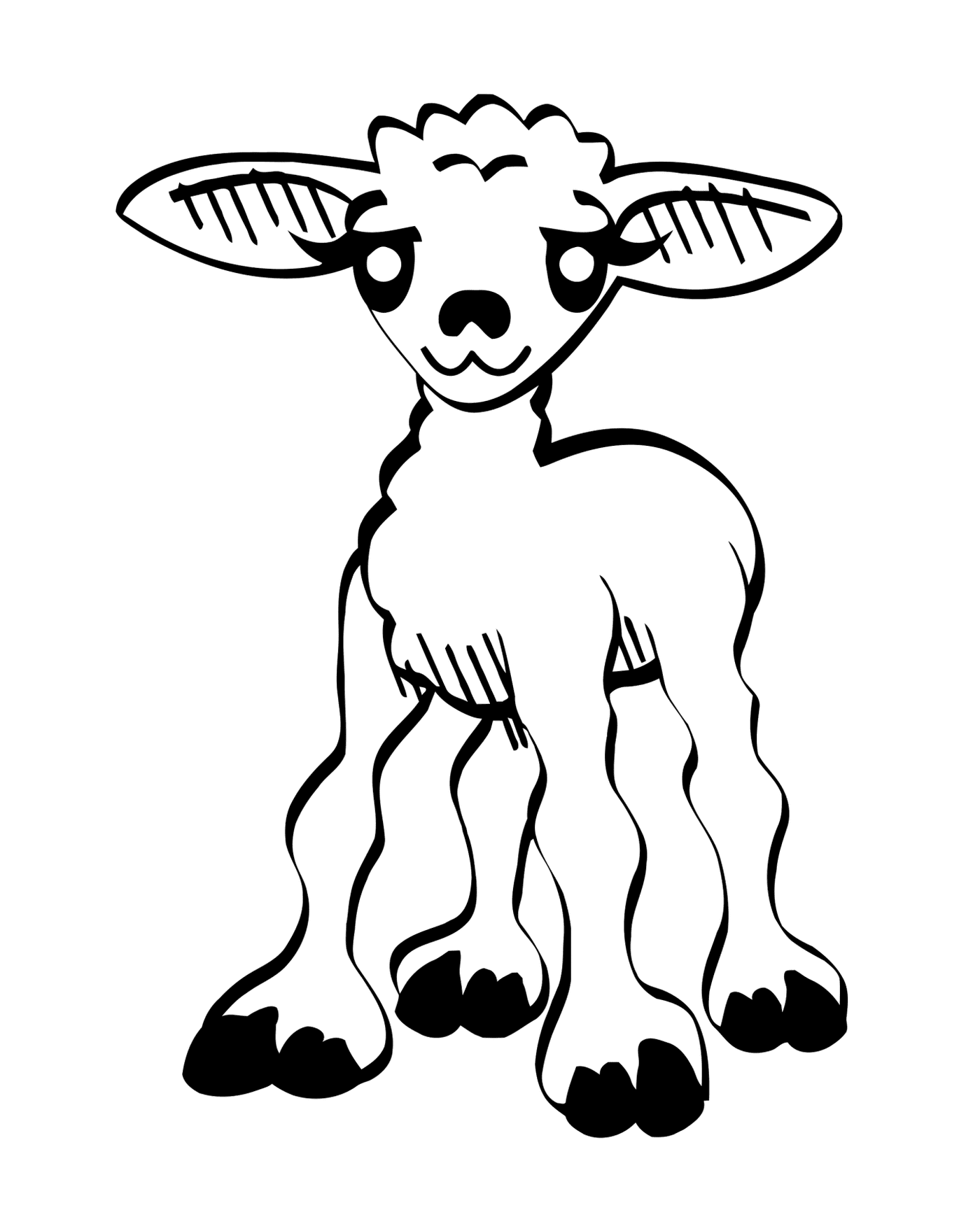coloriage agnelle la petite mouton