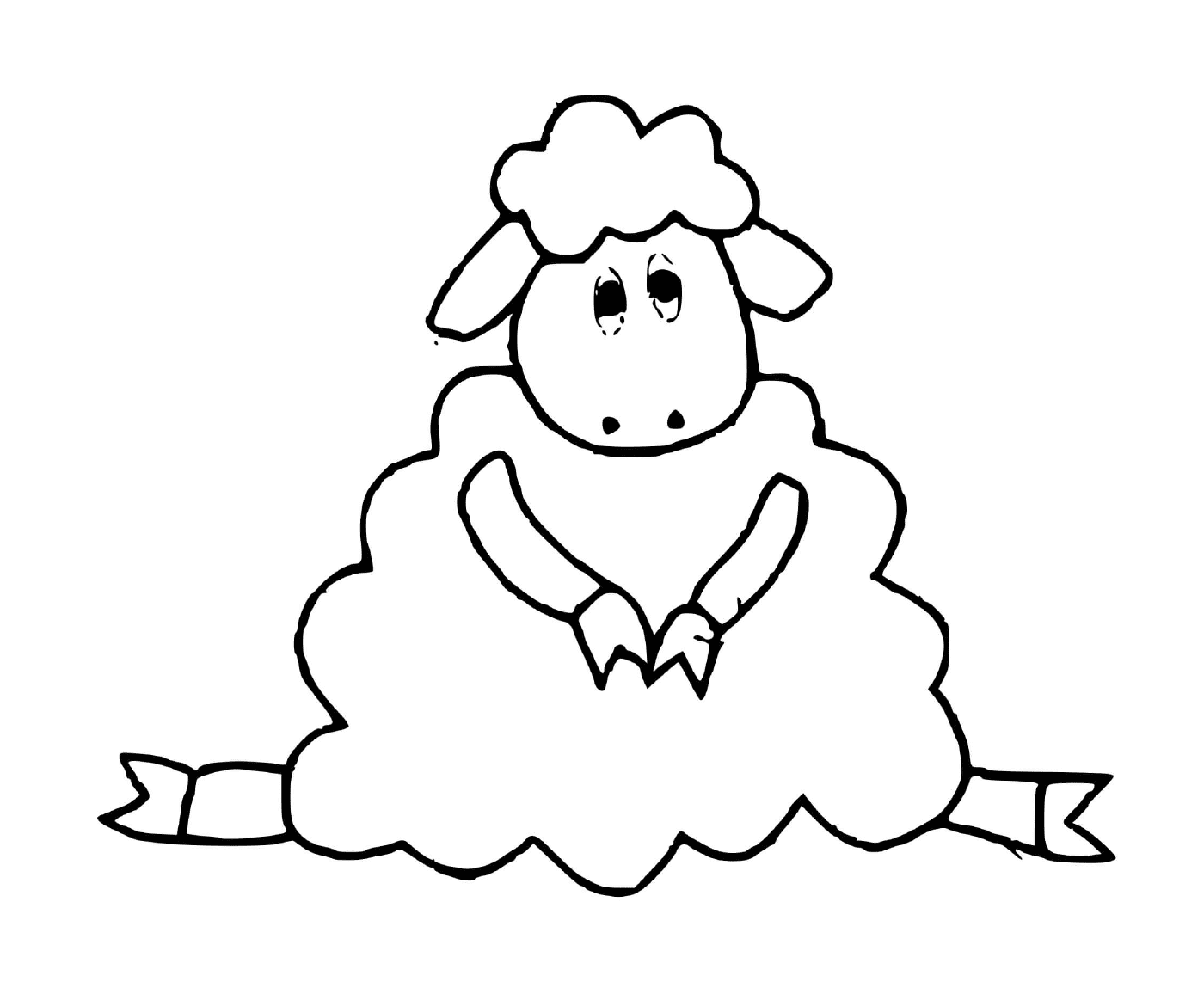 coloriage mouton assis