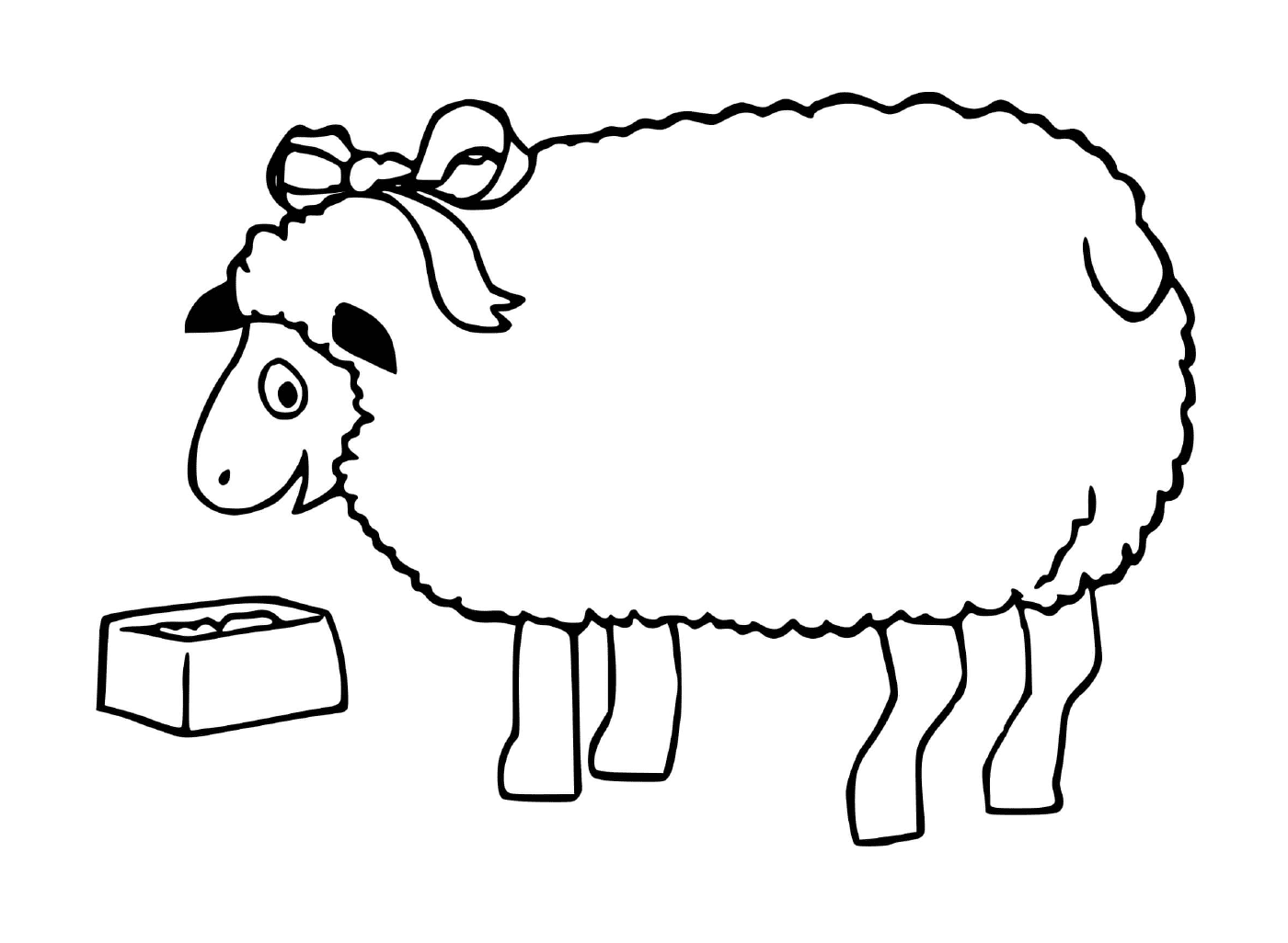 coloriage mouton qui mange