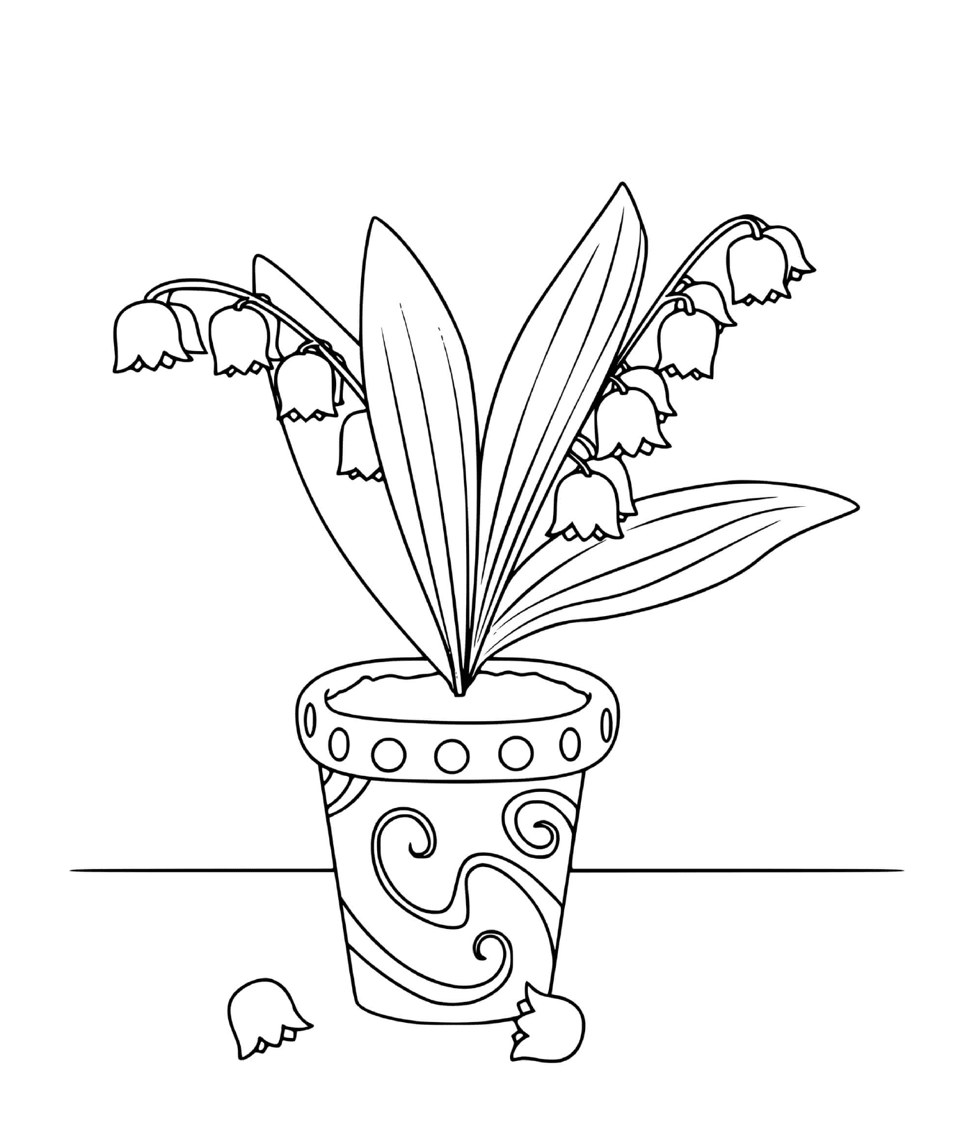coloriage pot de fleurs de muguet 1er mai