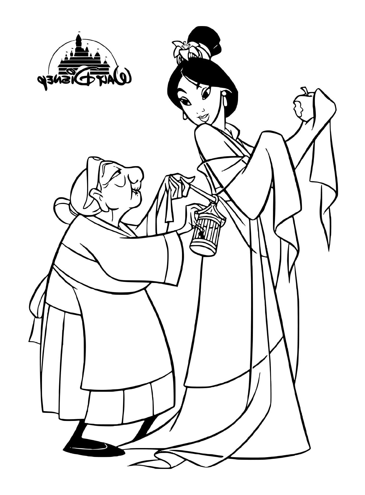coloriage princesse Mulan de Disney