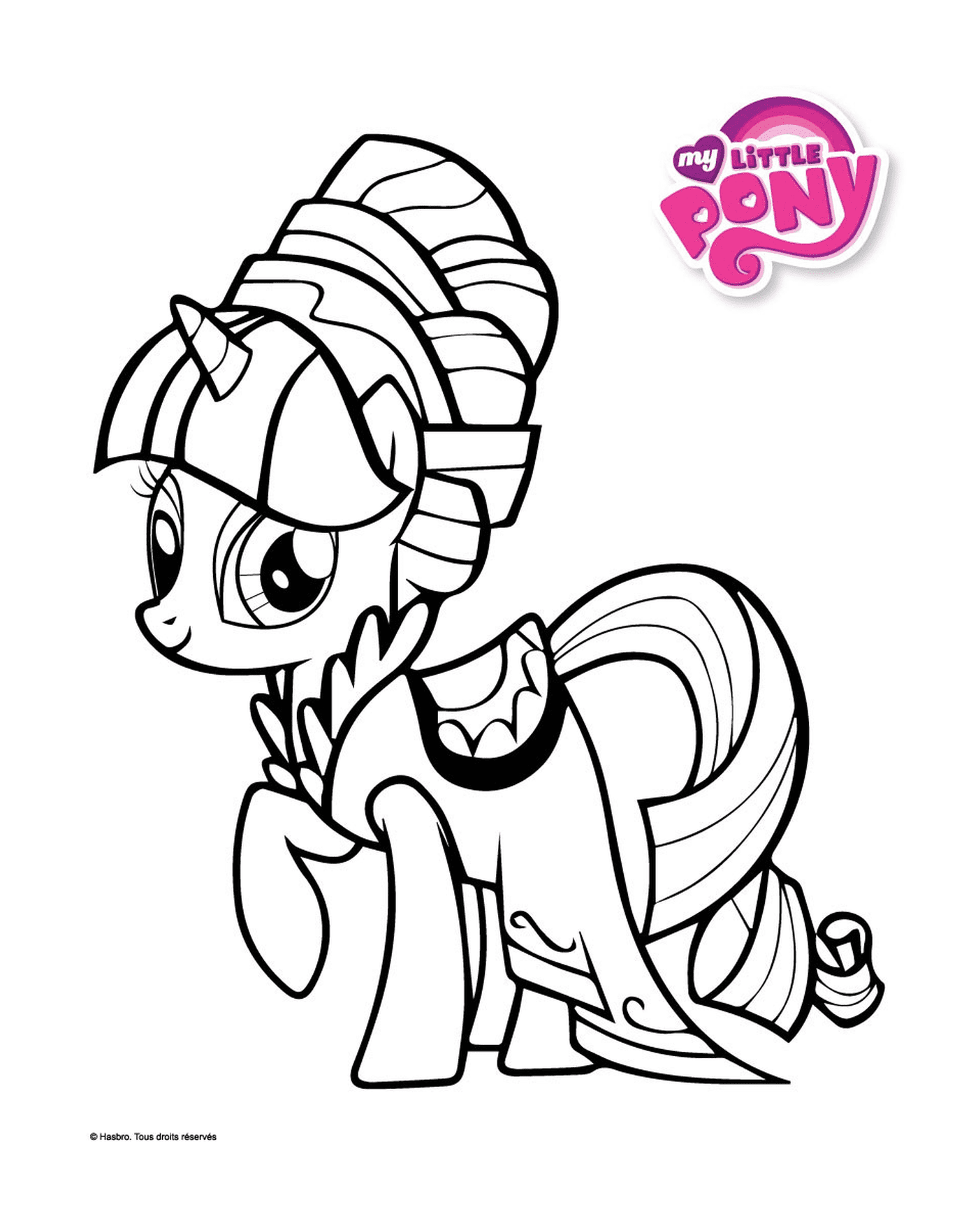 coloriage Princesse rarity habille my little pony