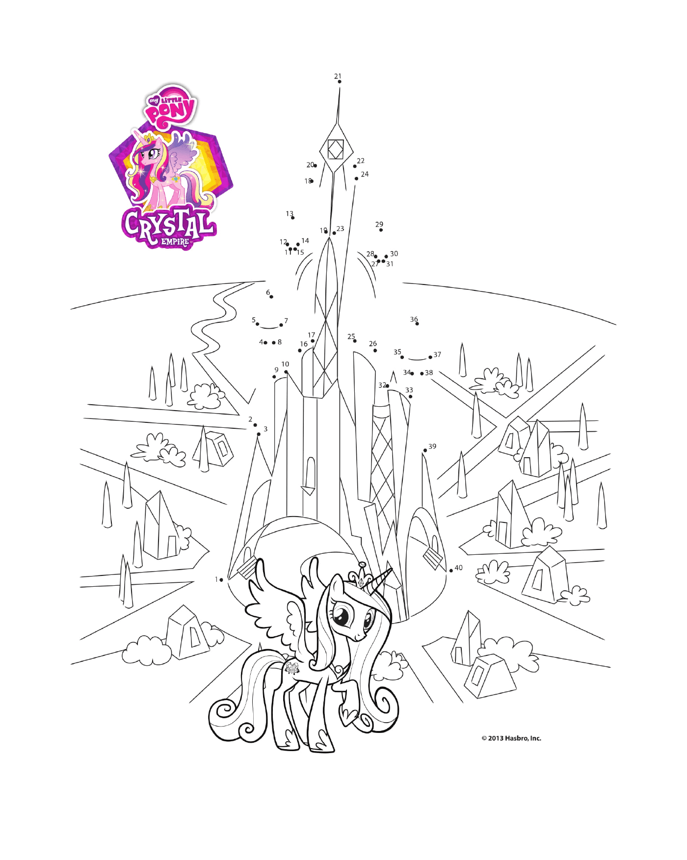 coloriage connect the dots crystal empire my little pony