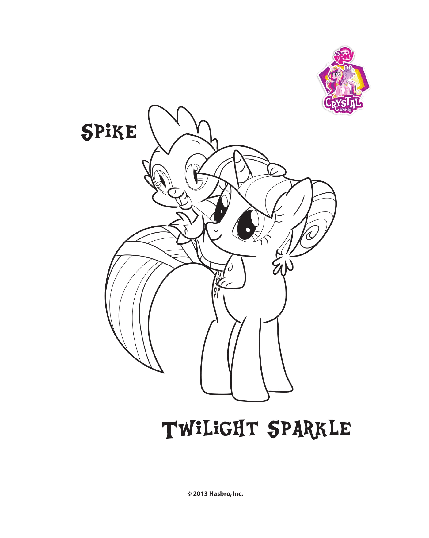 coloriage Spike Twilight Sparkle Empire Crystal