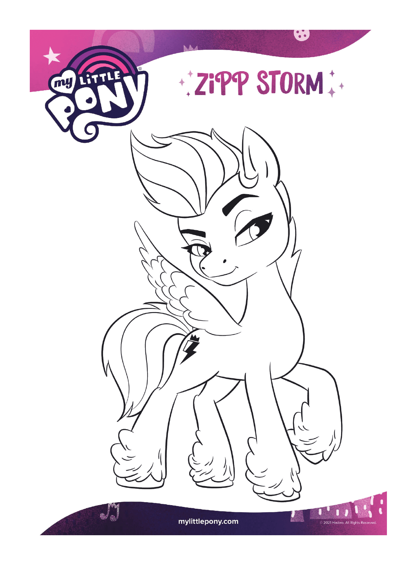 coloriage zipp storm is the athletic daredevil princess of zephyr heights mlp 5