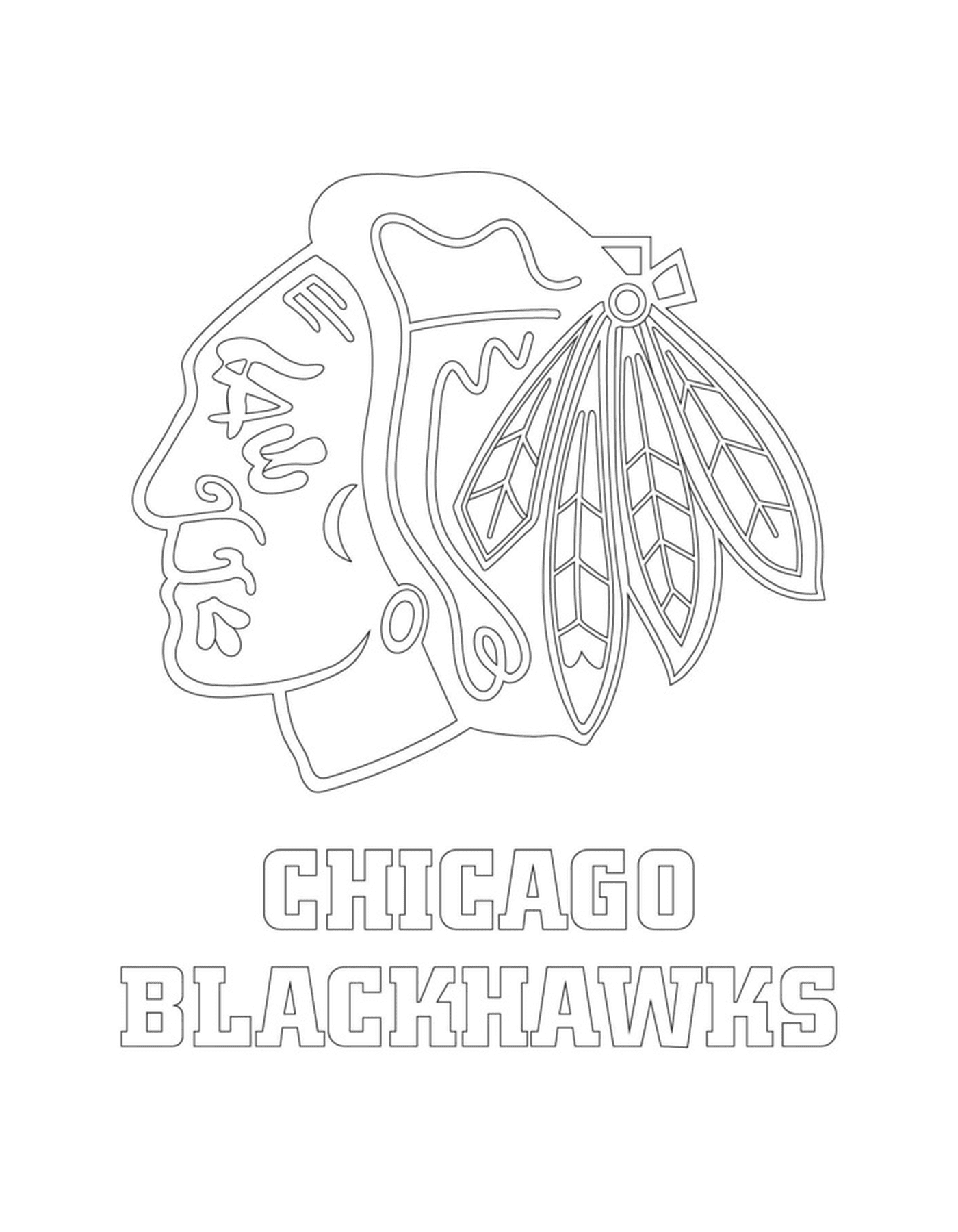 coloriage chicago blackhawks logo lnh nhl hockey sport1