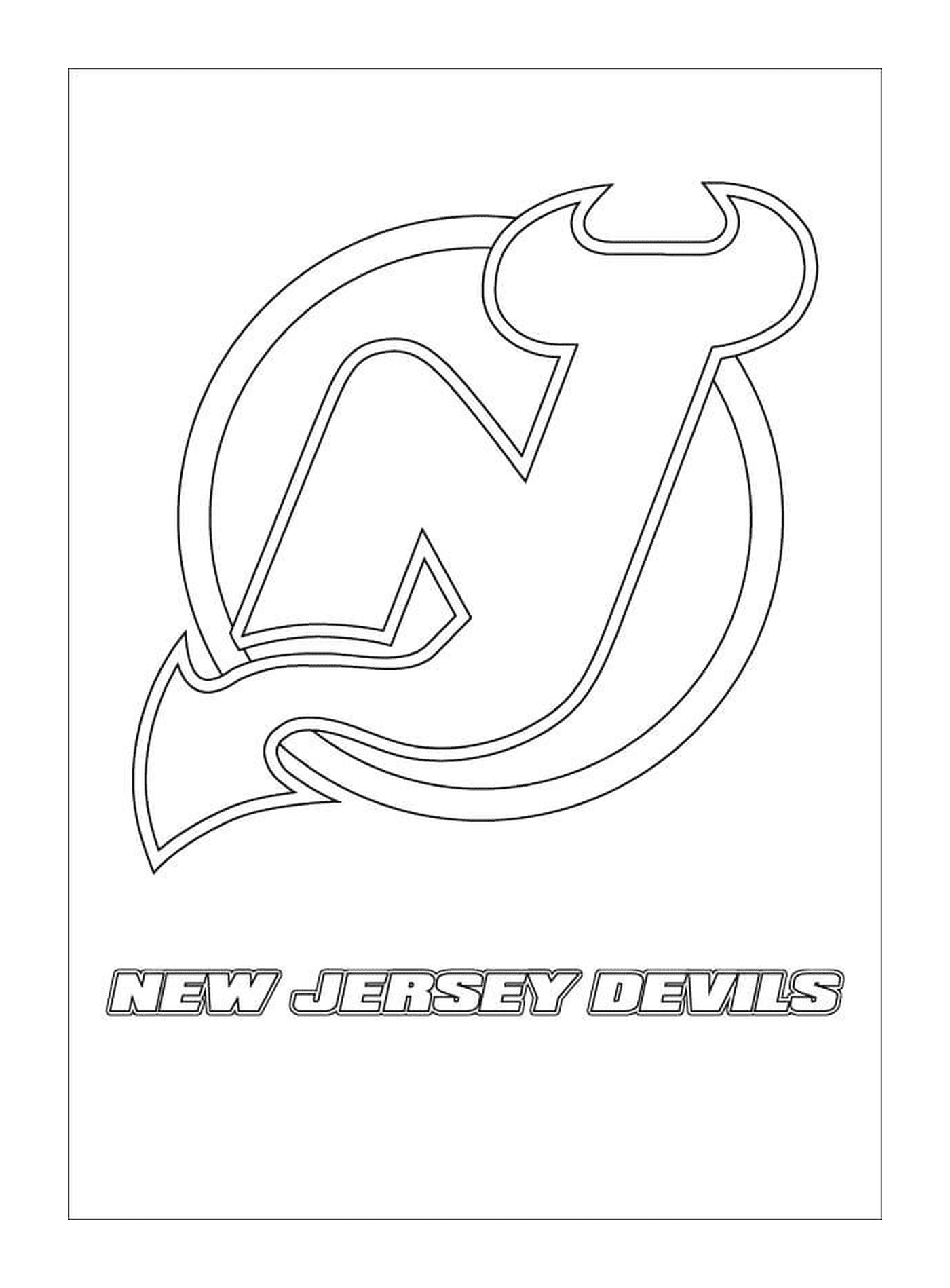 coloriage new jersey devils logo lnh nhl hockey sport