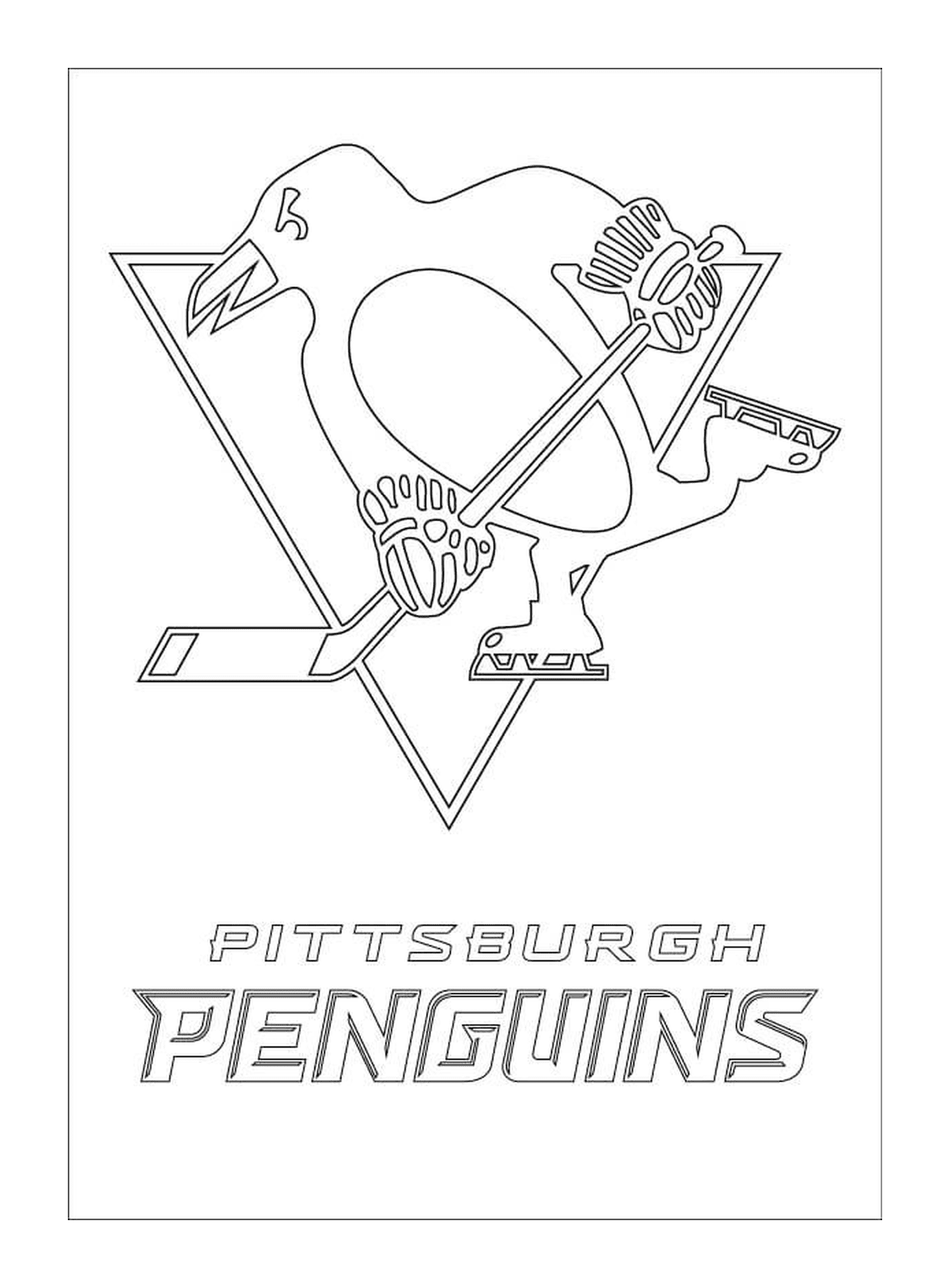 coloriage pittsburgh penguins logo lnh nhl hockey sport