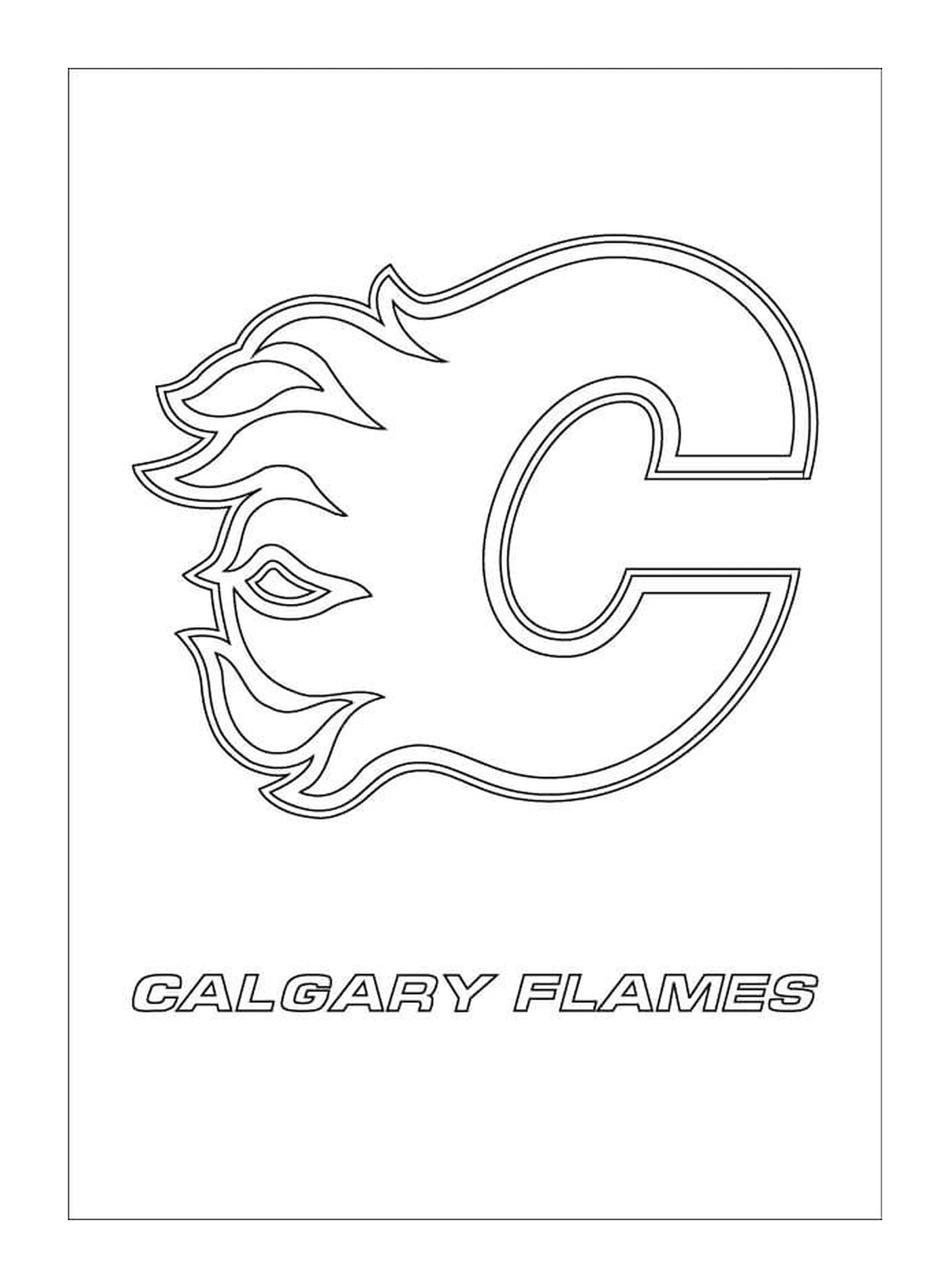 coloriage calgary flames logo lnh nhl hockey sport