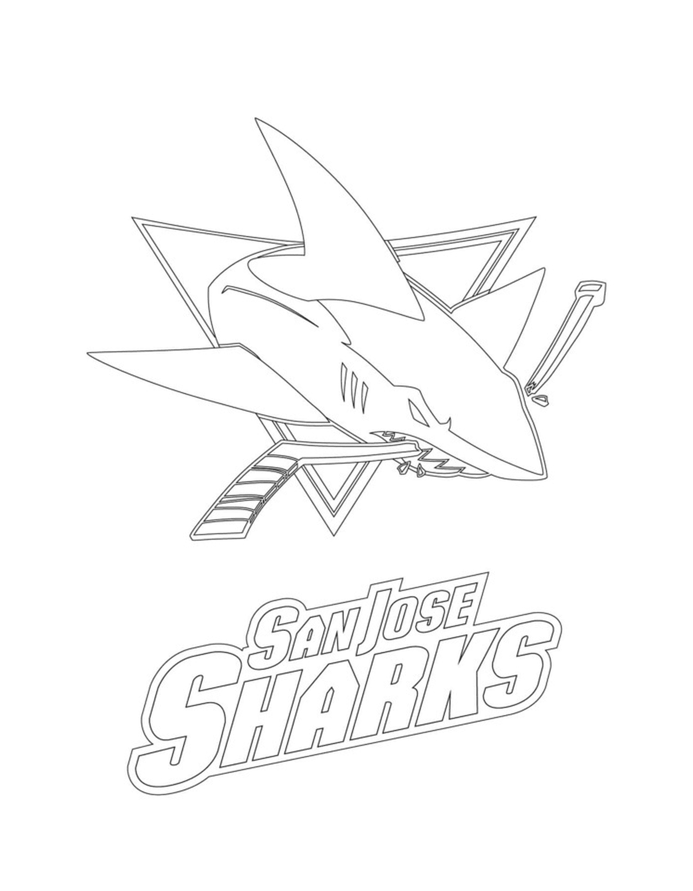 coloriage san jose sharks logo lnh nhl hockey sport