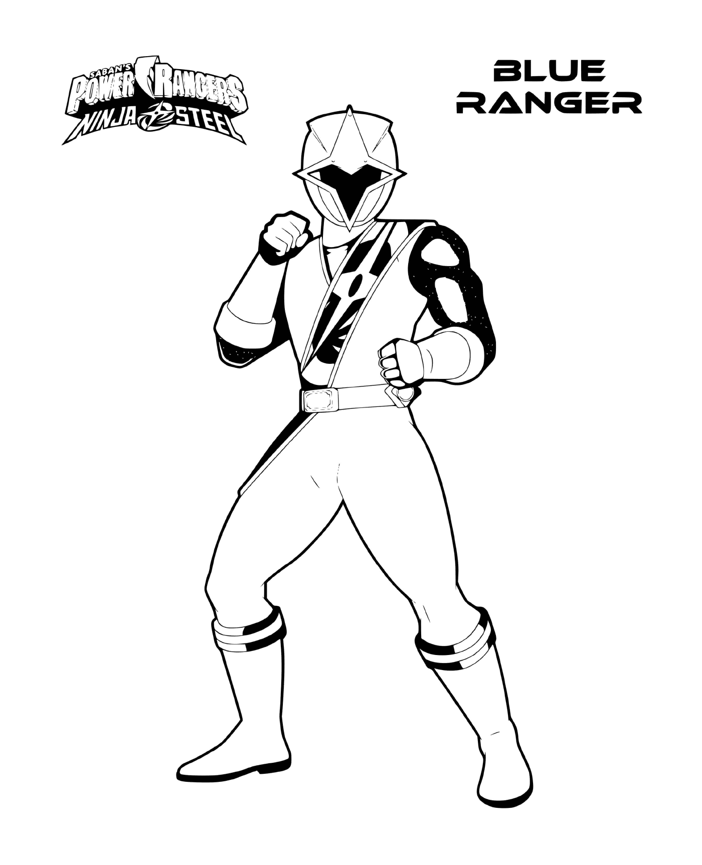 coloriage ninja steel power rangers bleu ranger