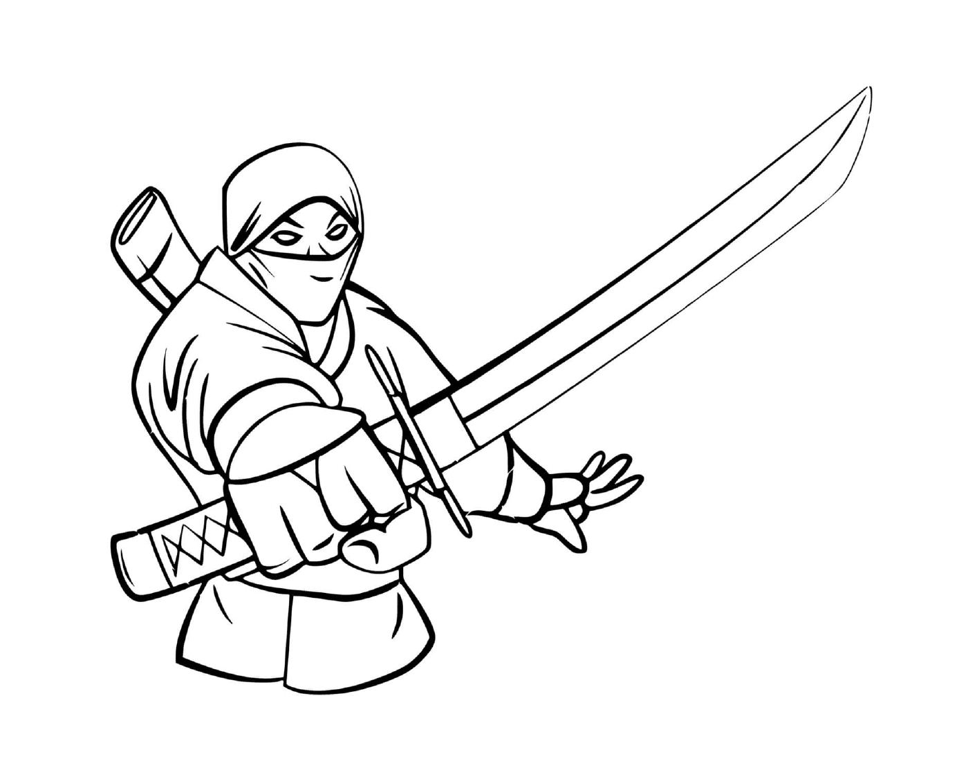 coloriage ninja japonais espion