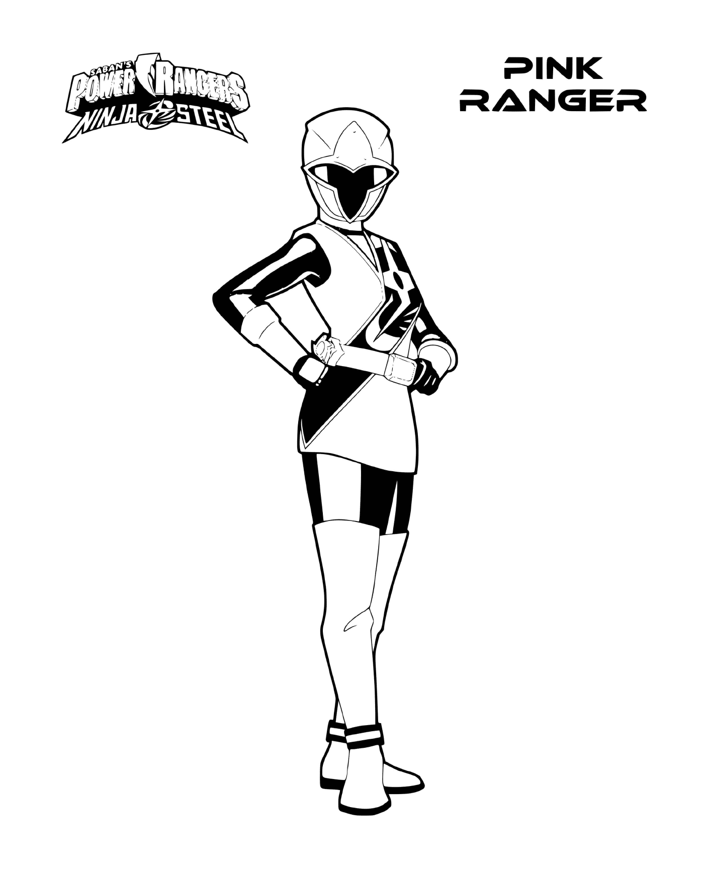 coloriage ninja steel power rangers rose ranger