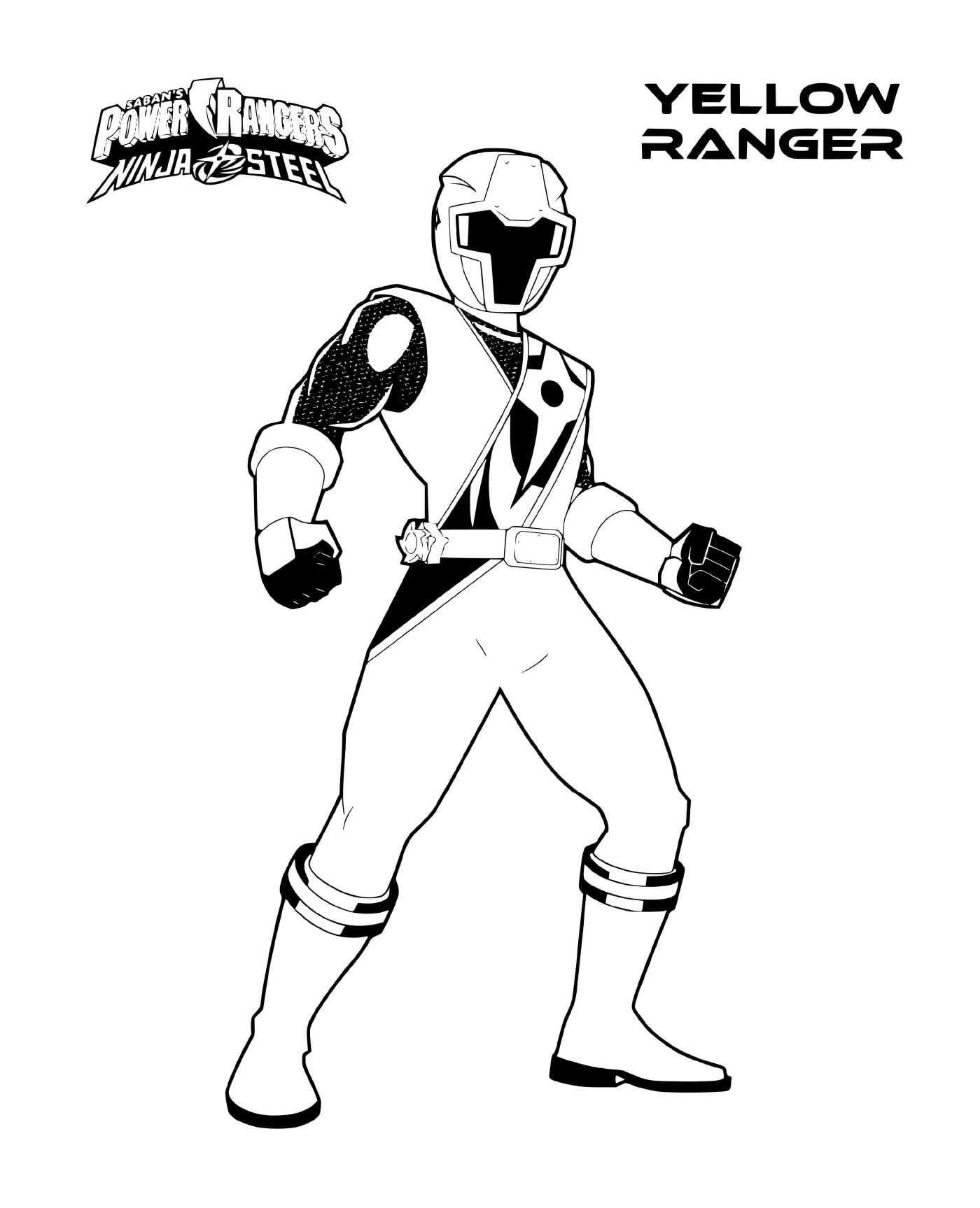 coloriage ninja steel power rangers yellow ranger