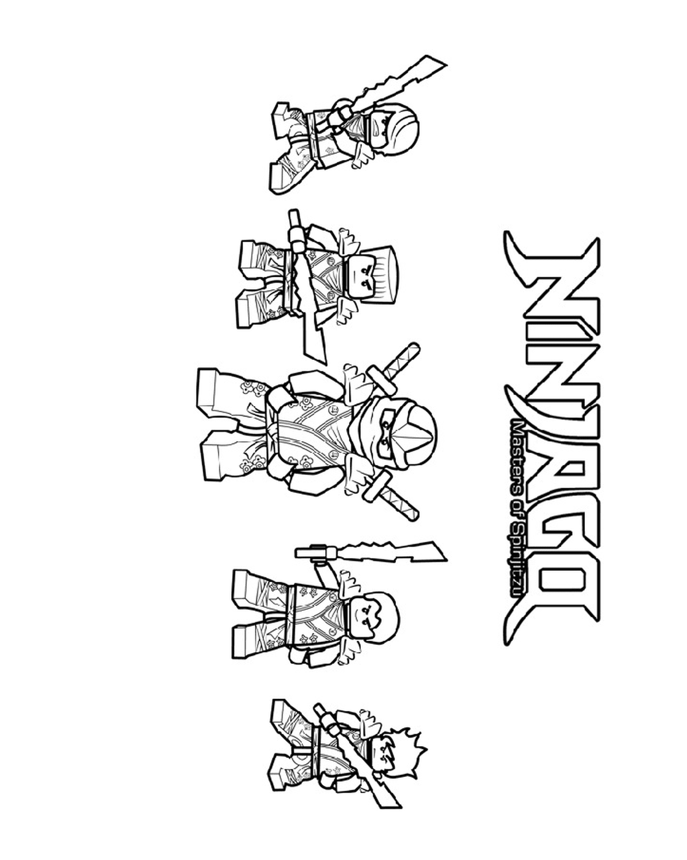 coloriage ninjago 4 ninjas