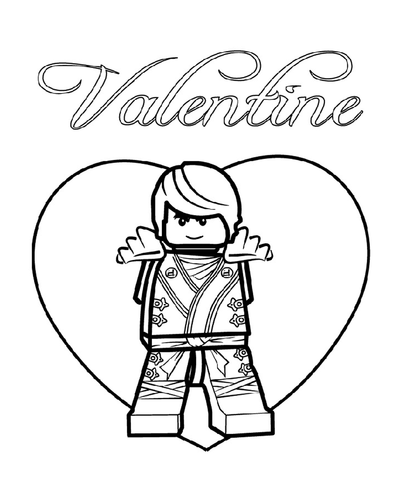 coloriage dessin ninjago coeur valentine