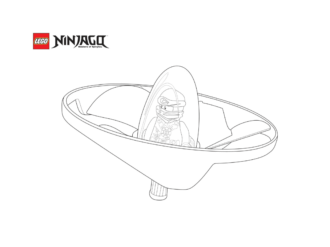 coloriage simple vaisseau une place ninjago