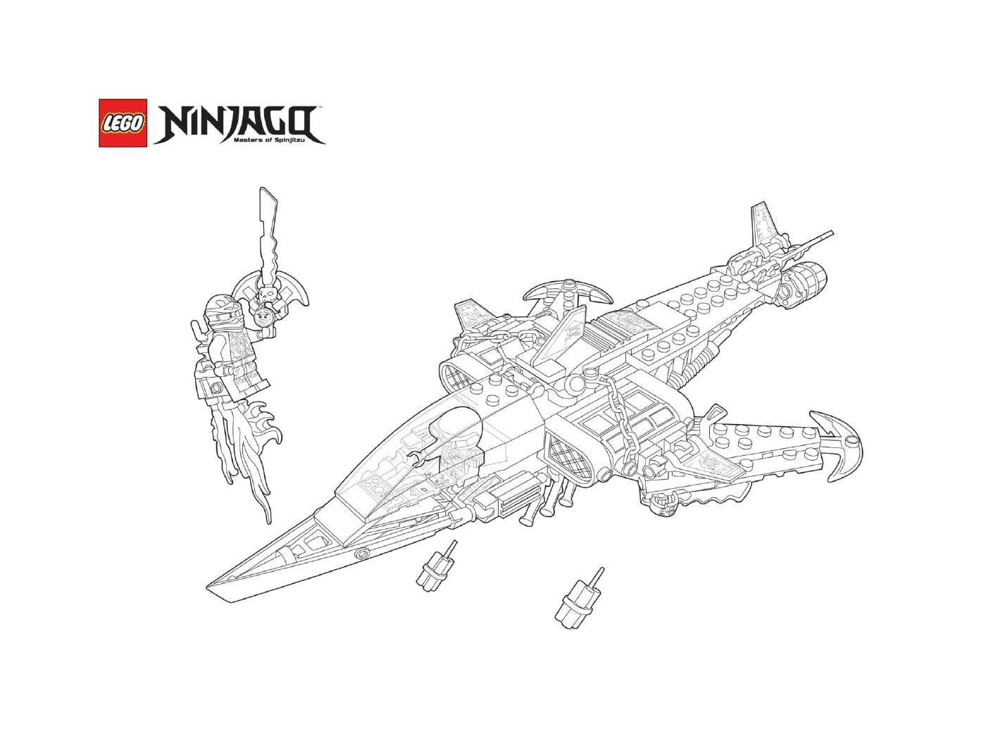 coloriage ninjago vaisseau malidiction