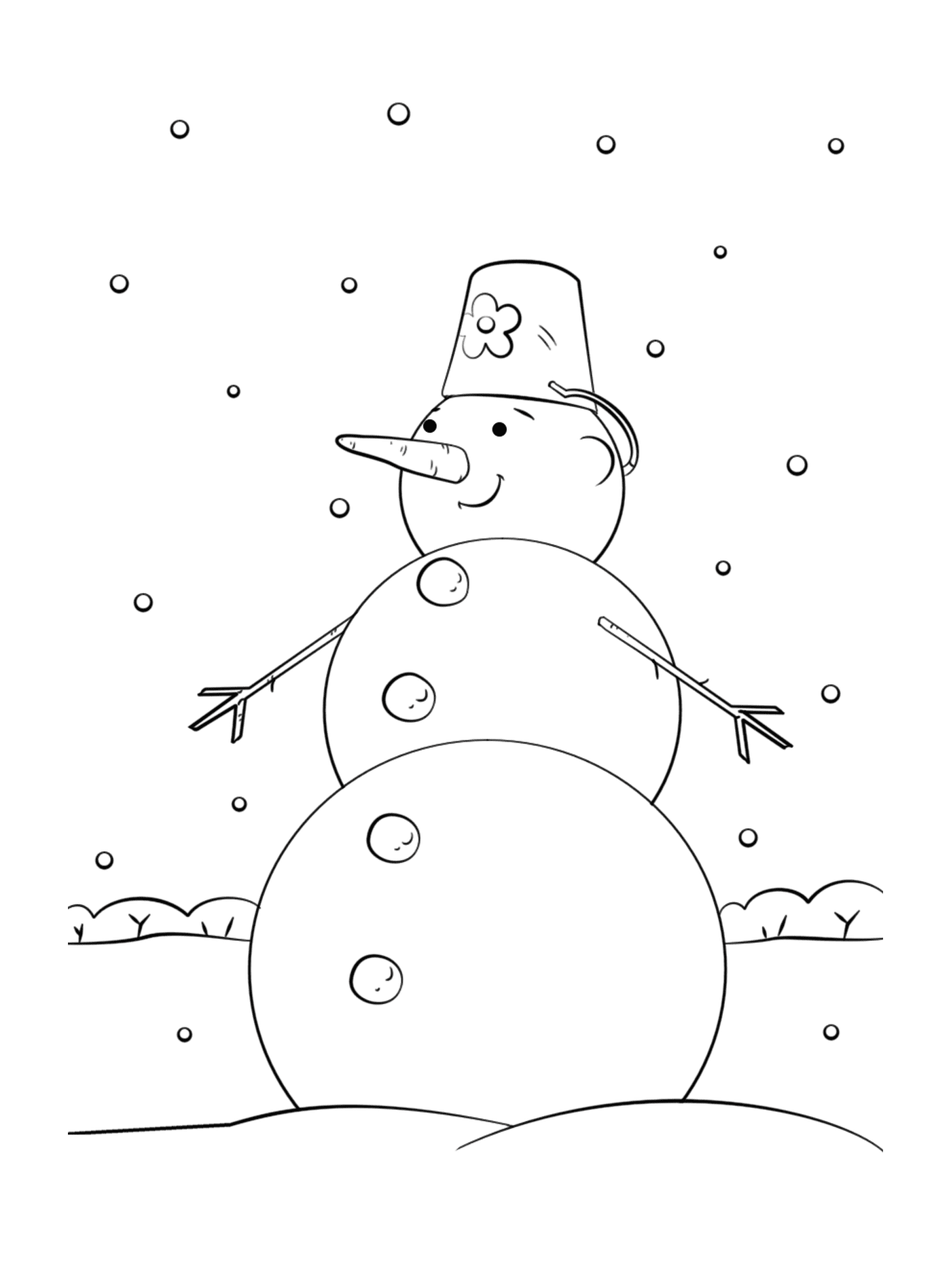 coloriage bonhomme de neige facile simple enfant