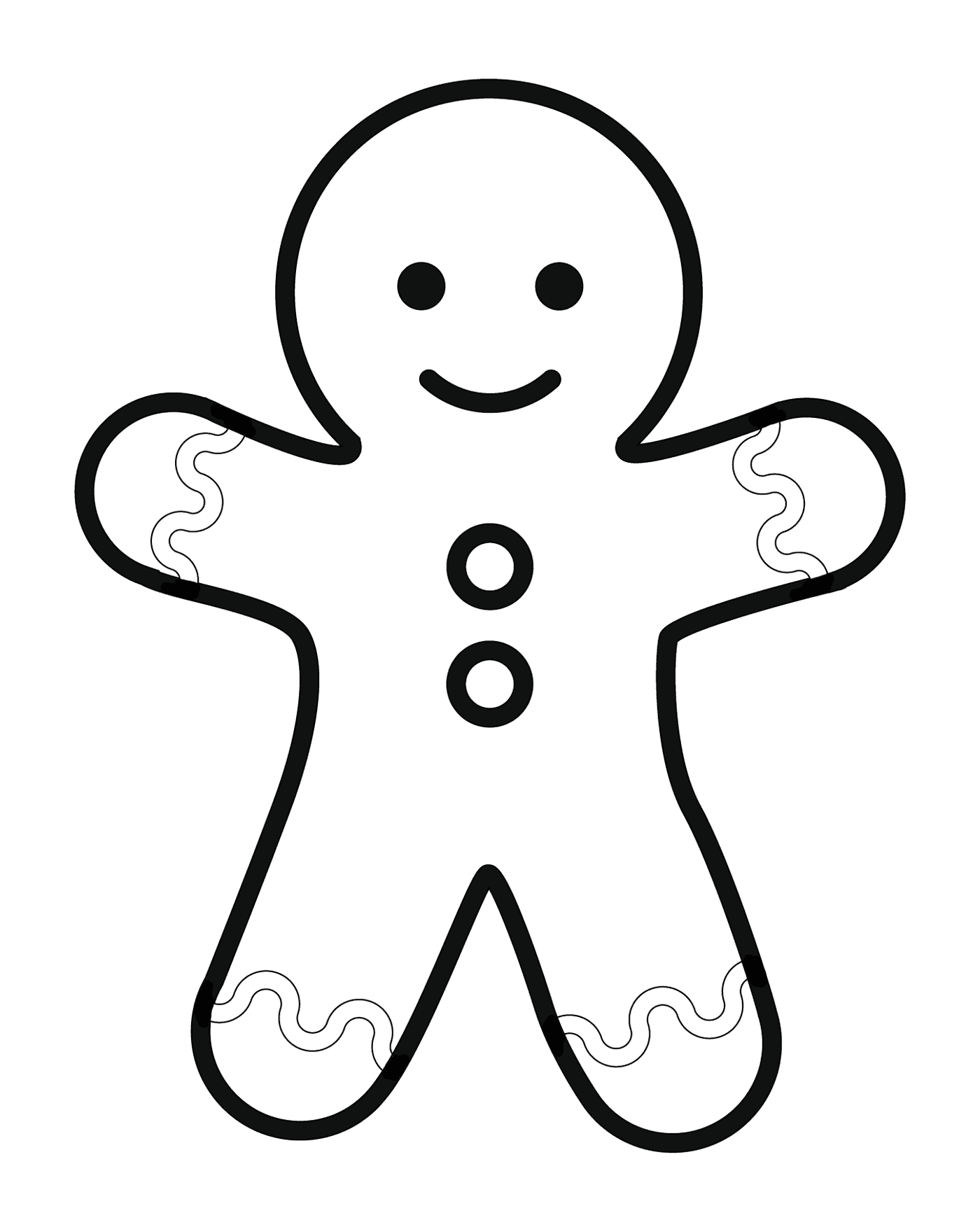 coloriage simple gingerbread man