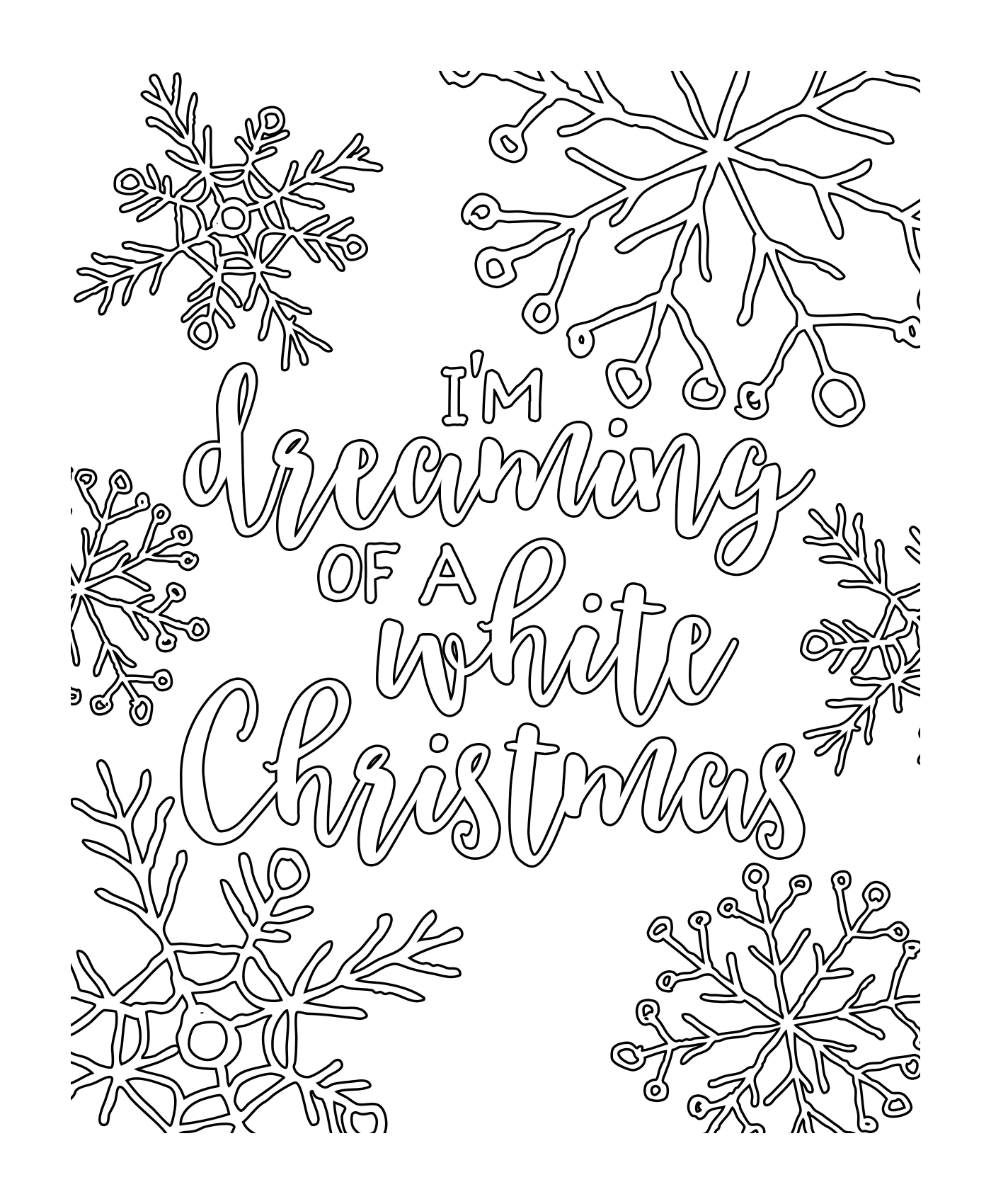 coloriage white christmas adult dreaming