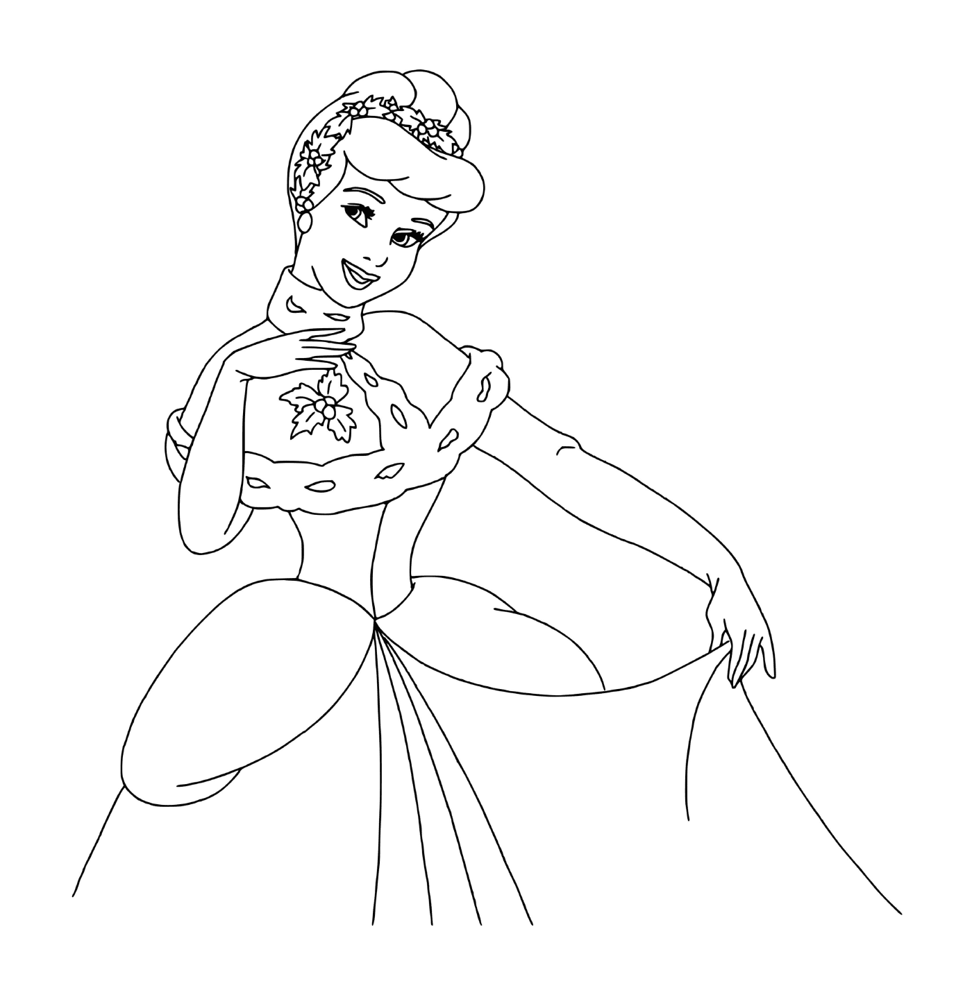 coloriage Cinderella posing