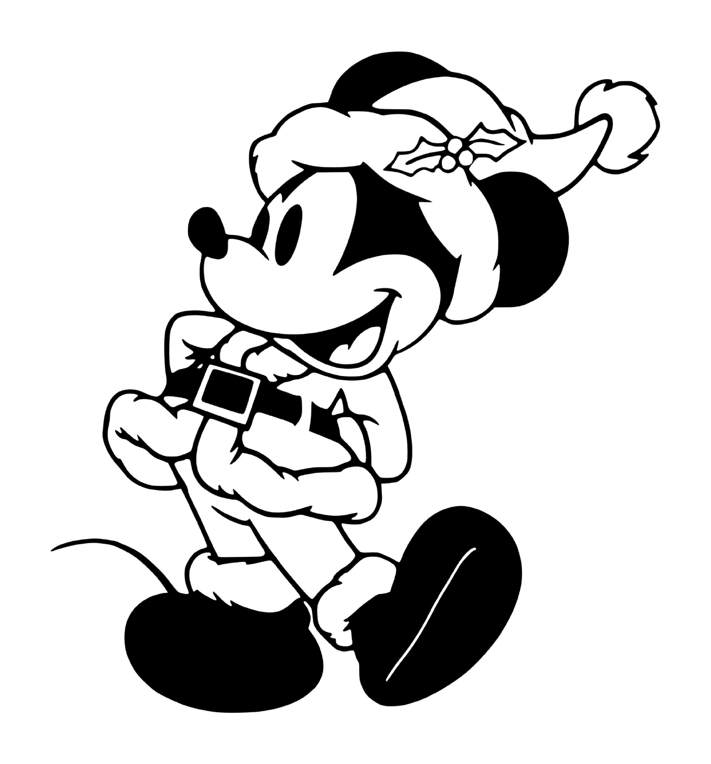 coloriage Classic Mickey as Santa Claus