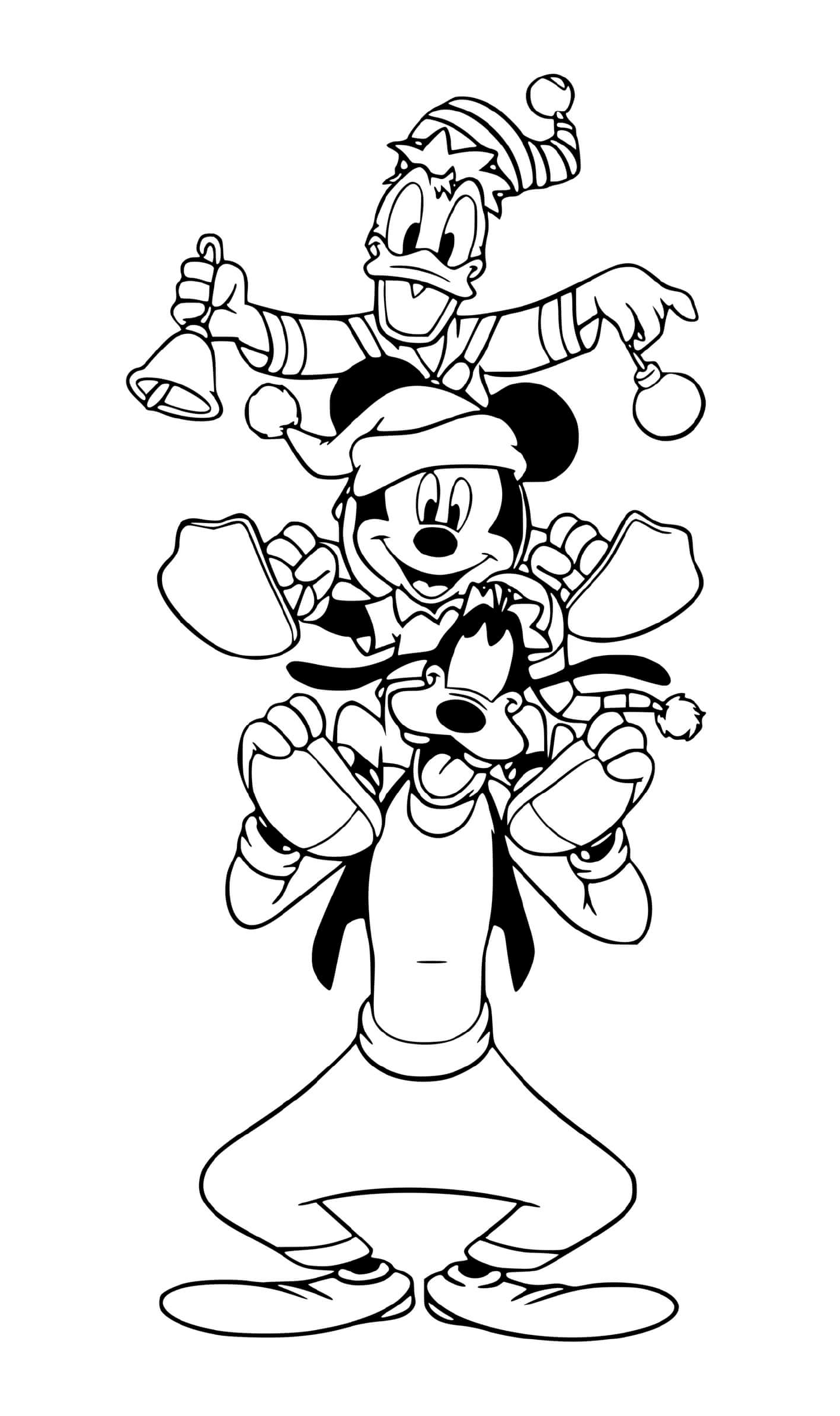 coloriage Mickey Donald Goofy tower