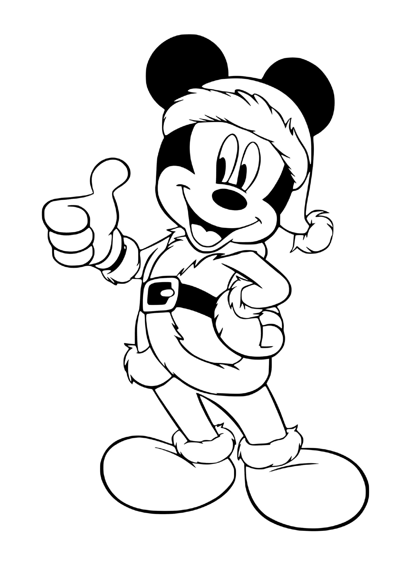 coloriage Mickey giving thumbs up